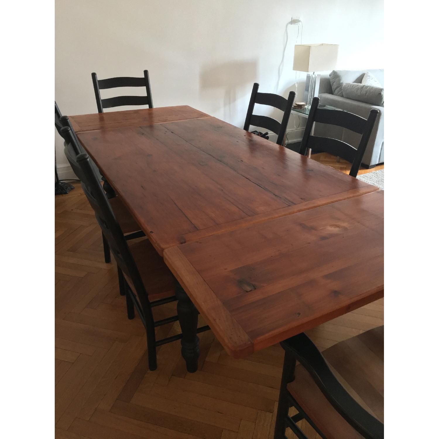 Amish Two-Tone Reclaimed Wood Dining Table w/ 6 Chairs - image-4