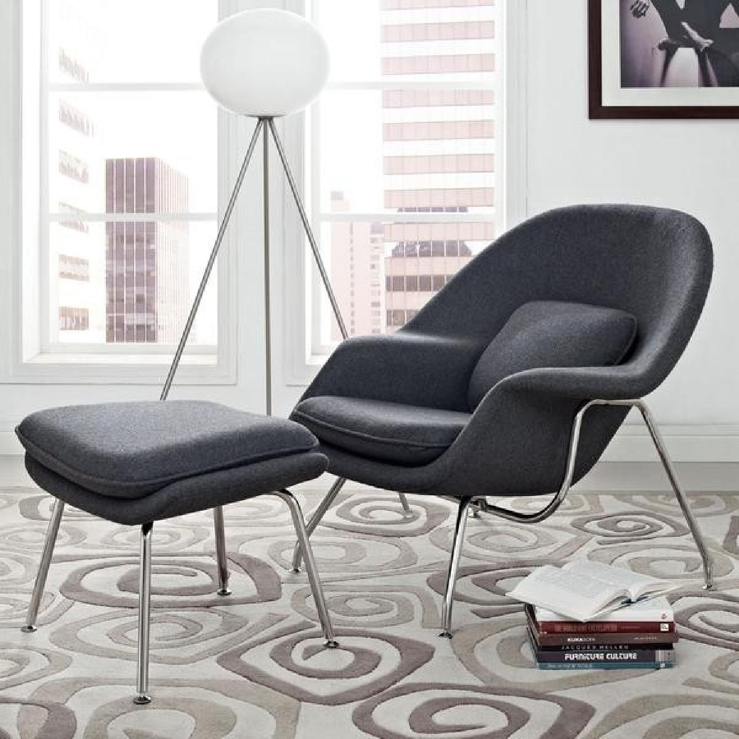 Womb Chair Replica in Dark Grey - image-4