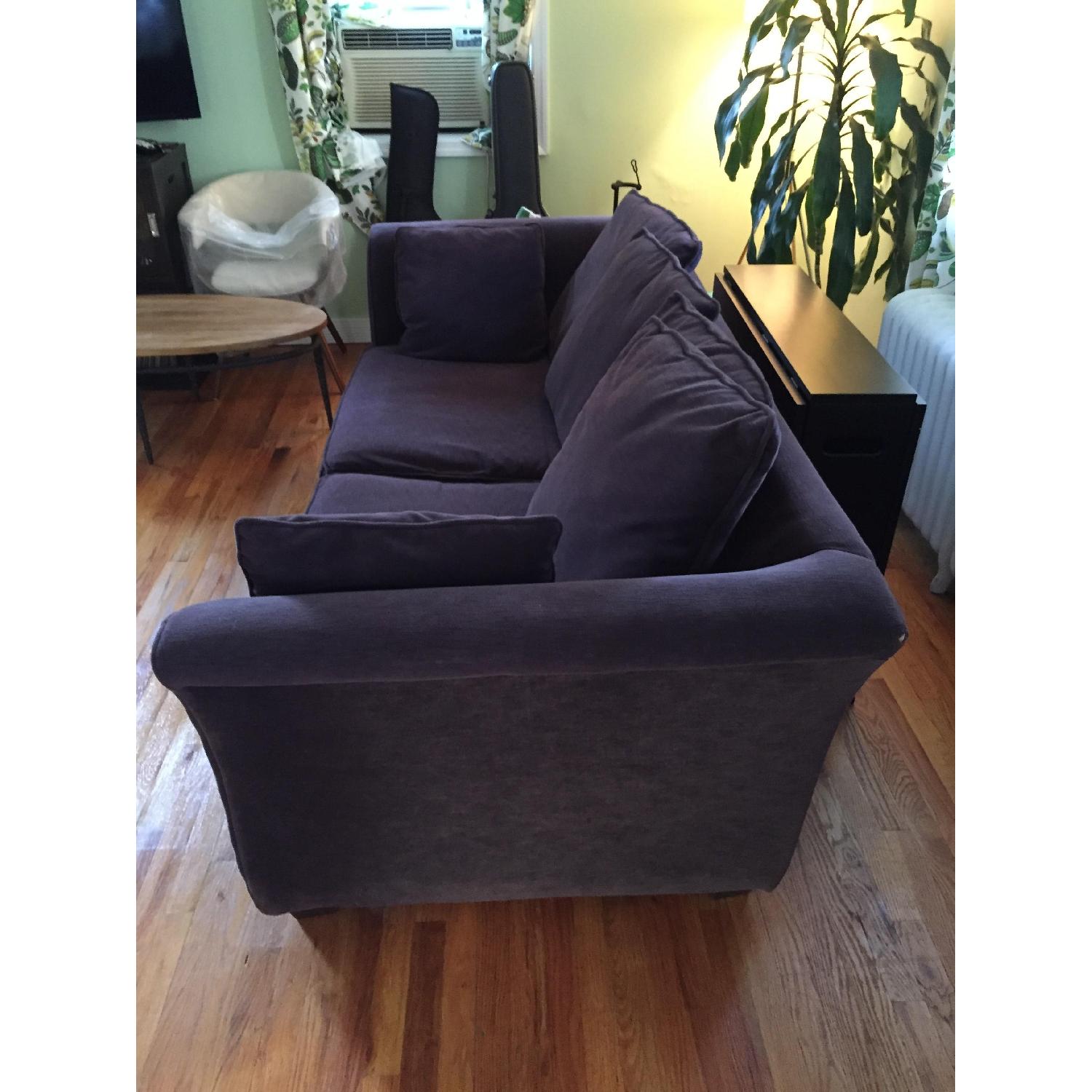 Raymour & Flanigan Purple Velvet Queen Sleeper Sofa - image-3