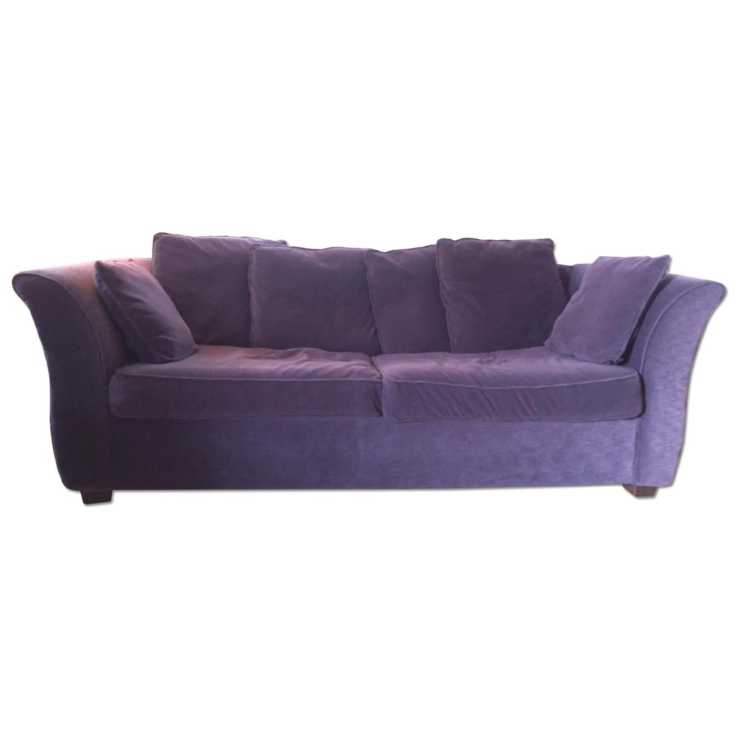 Raymour & Flanigan Purple Velvet Queen Sleeper Sofa - image-0