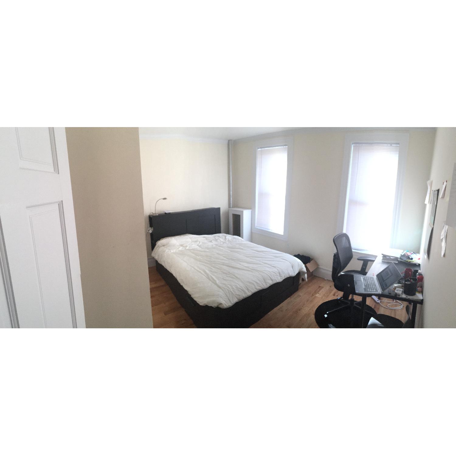 Ikea Queen Bed Frame w/ Drawers & Storage Headboard - image-1