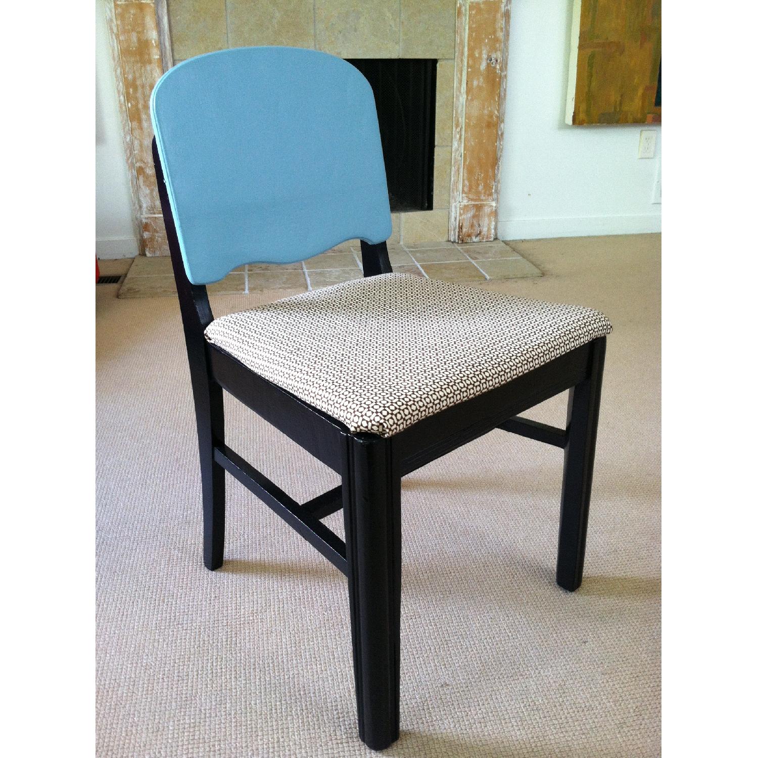 Vintage Black & Blue Accent Chair - image-3