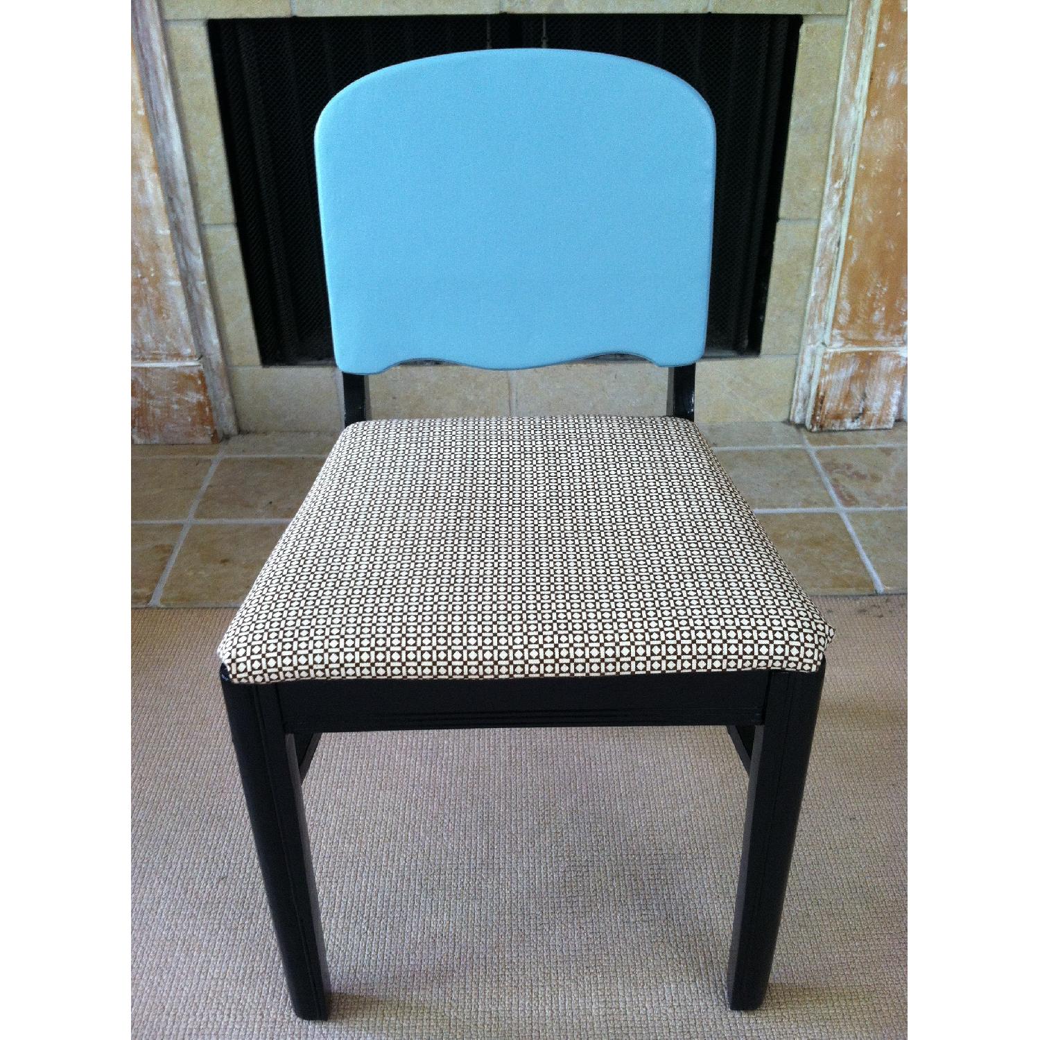Vintage Black & Blue Accent Chair - image-4