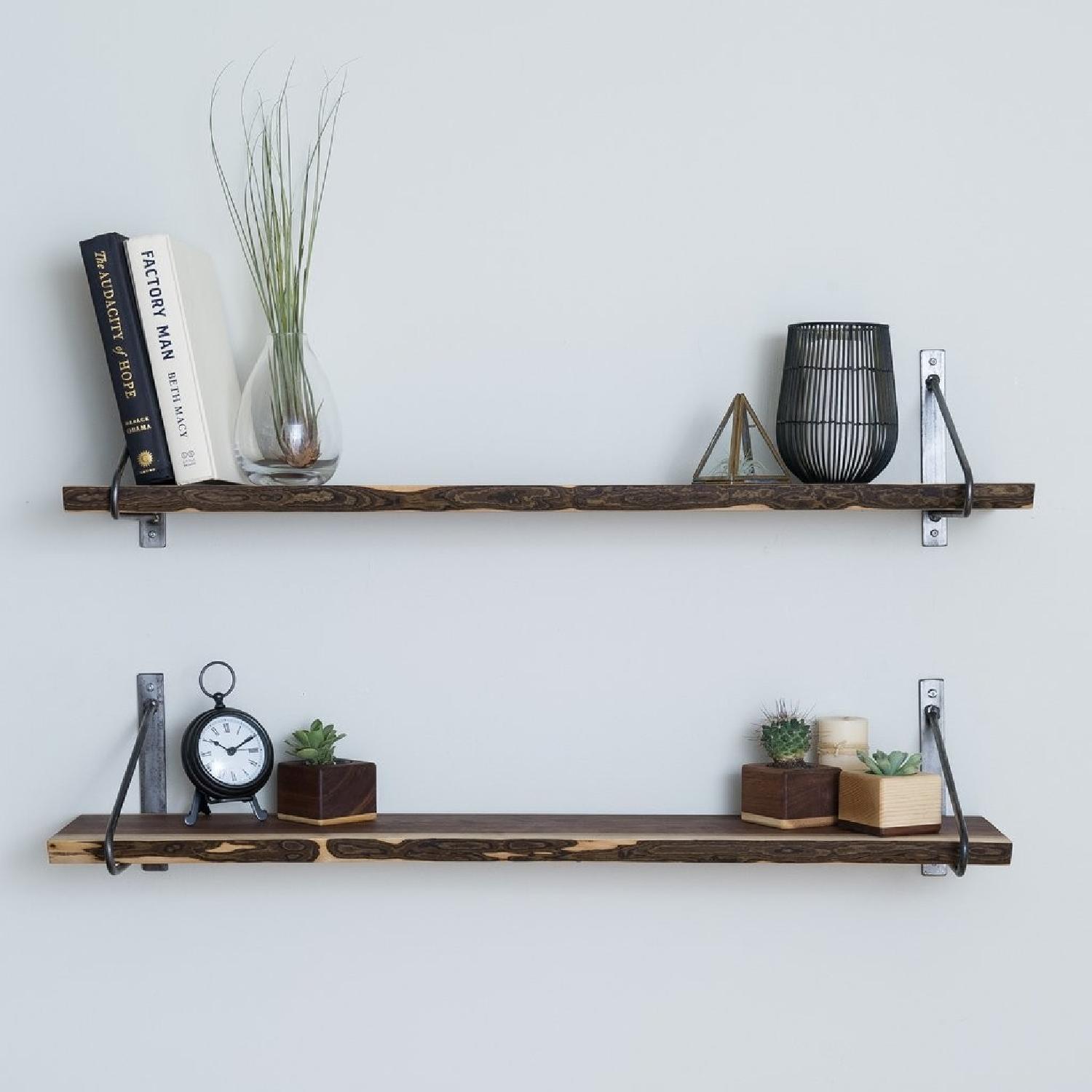 Hugo & Hoby New Haven Handmade Live Edge Walnut Shelves - image-1