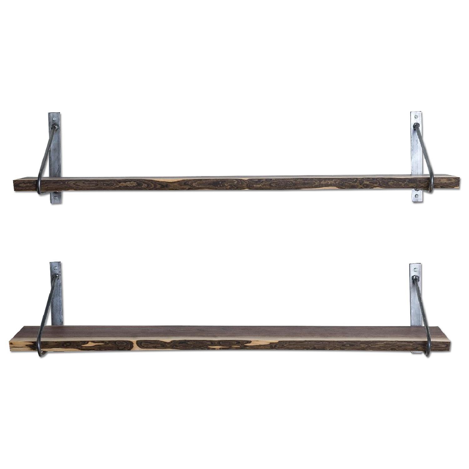 Hugo & Hoby New Haven Handmade Live Edge Walnut Shelves - image-0