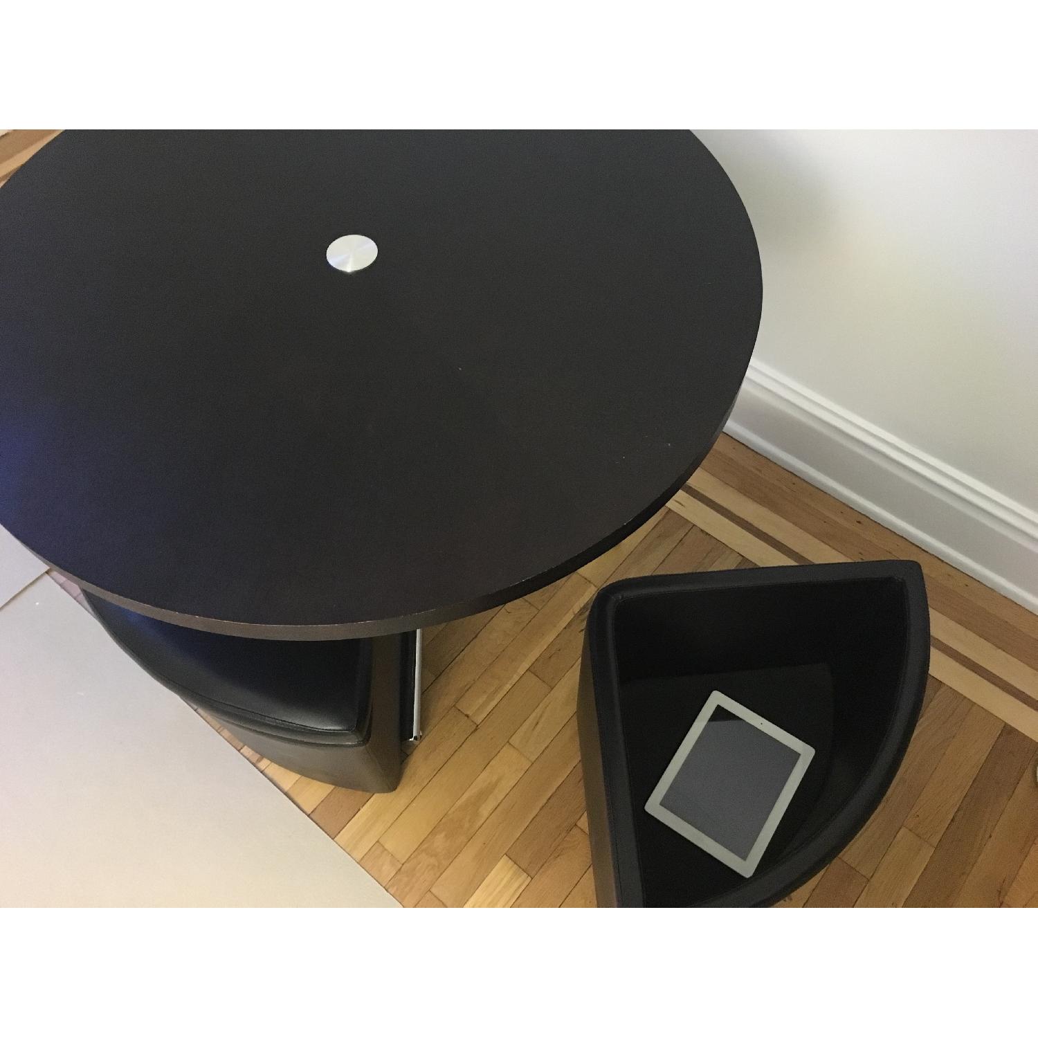 Macy's Lazy Susan Coffee Table w/ 4 Storage Ottomans AptDeco