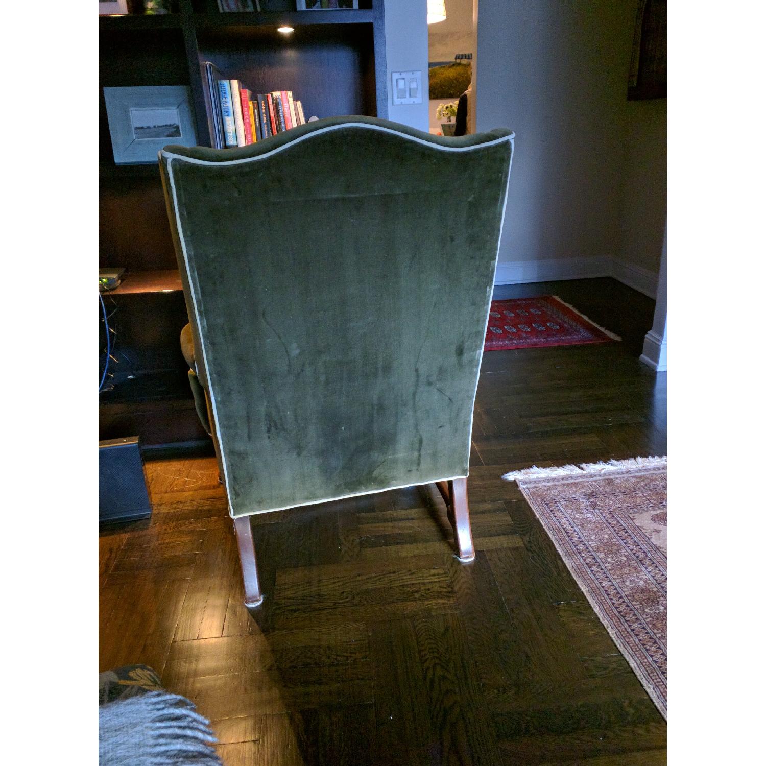Queen Anne Velvet Wingback Chair - image-3