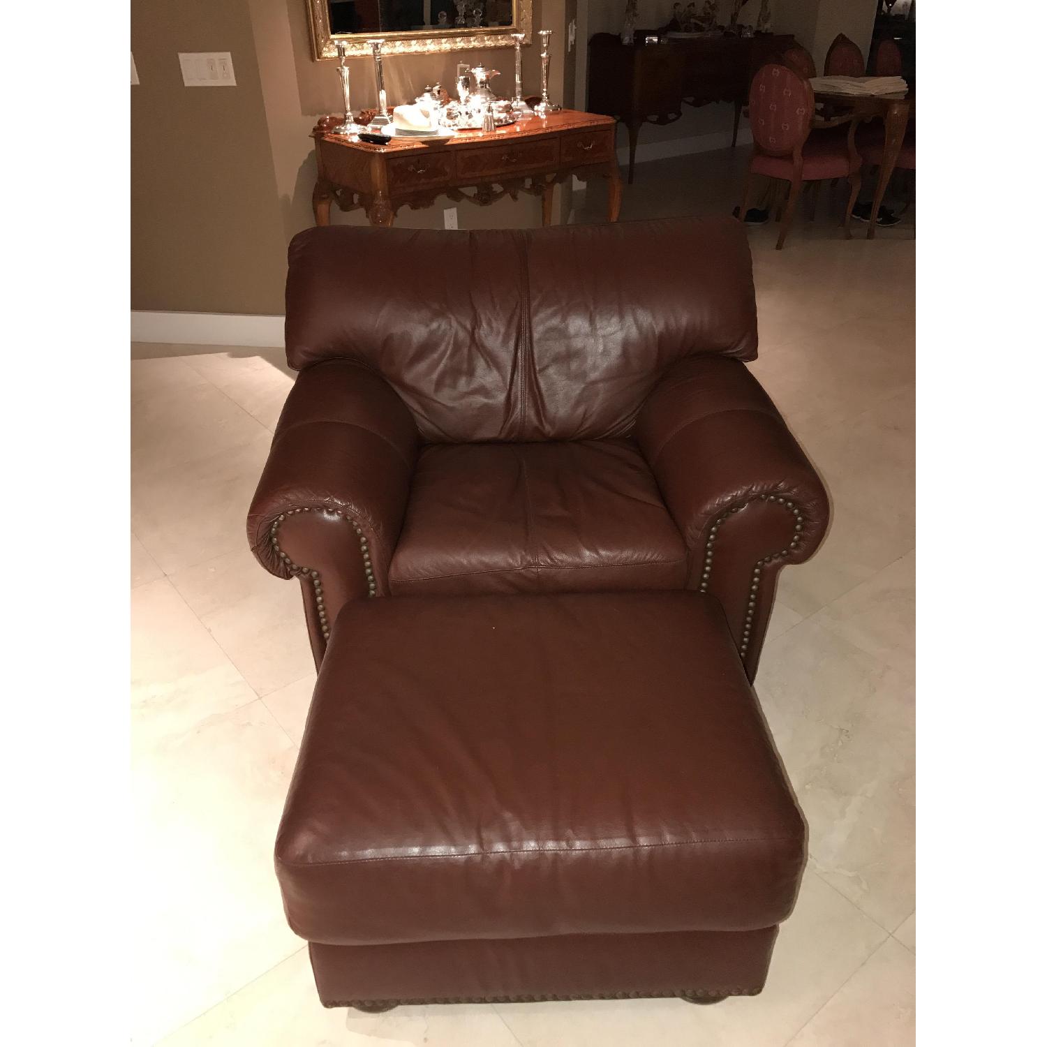 The Bombay Company Club Arm Chair & Ottoman - image-1
