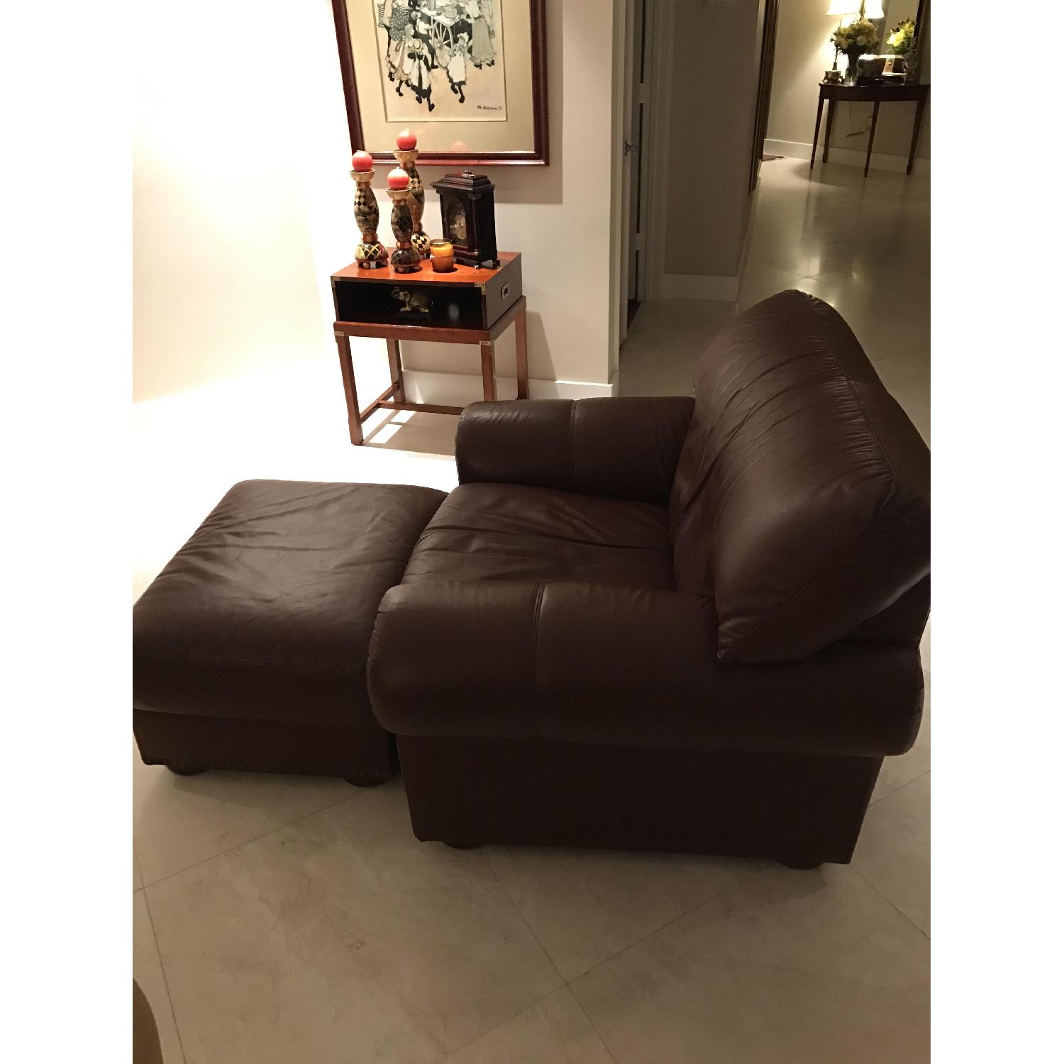 The Bombay Company Club Arm Chair & Ottoman - image-3