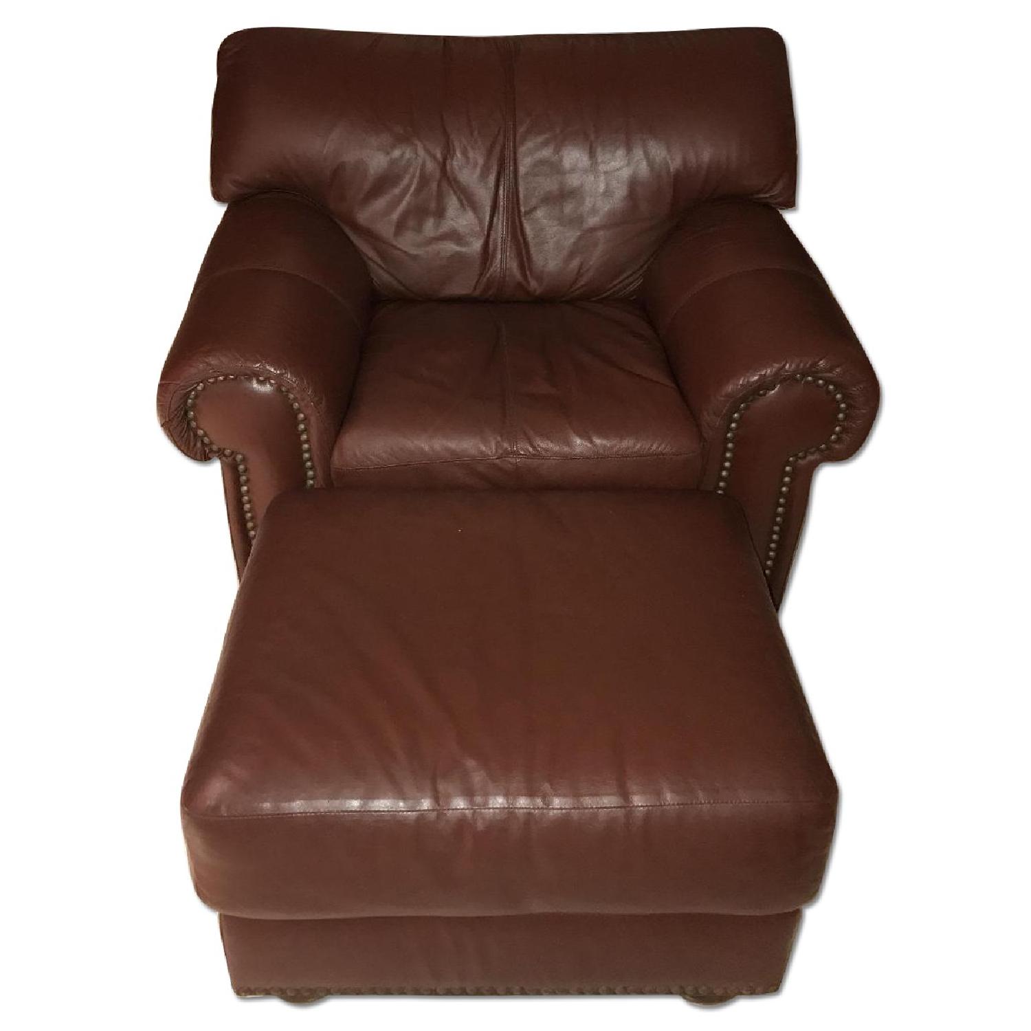 The Bombay Company Club Arm Chair & Ottoman - image-0