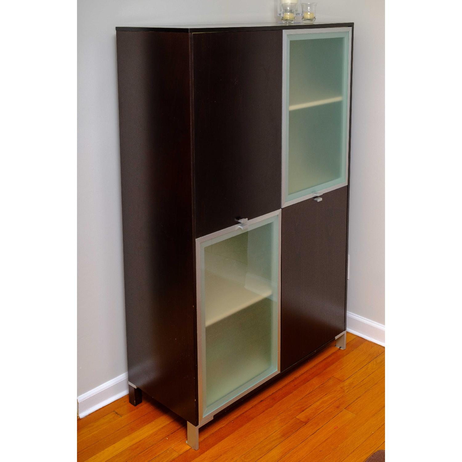 Della Robbia Side Cabinet in Wenge w/ Frosted Doors - image-2