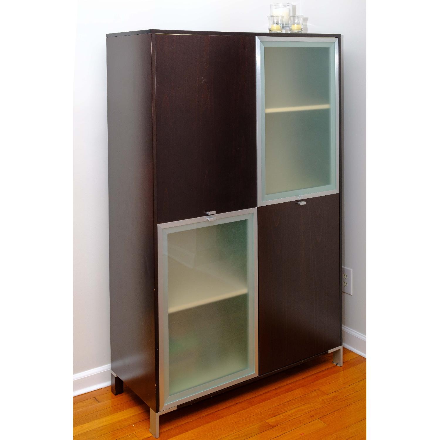 Della Robbia Side Cabinet in Wenge w/ Frosted Doors - image-3