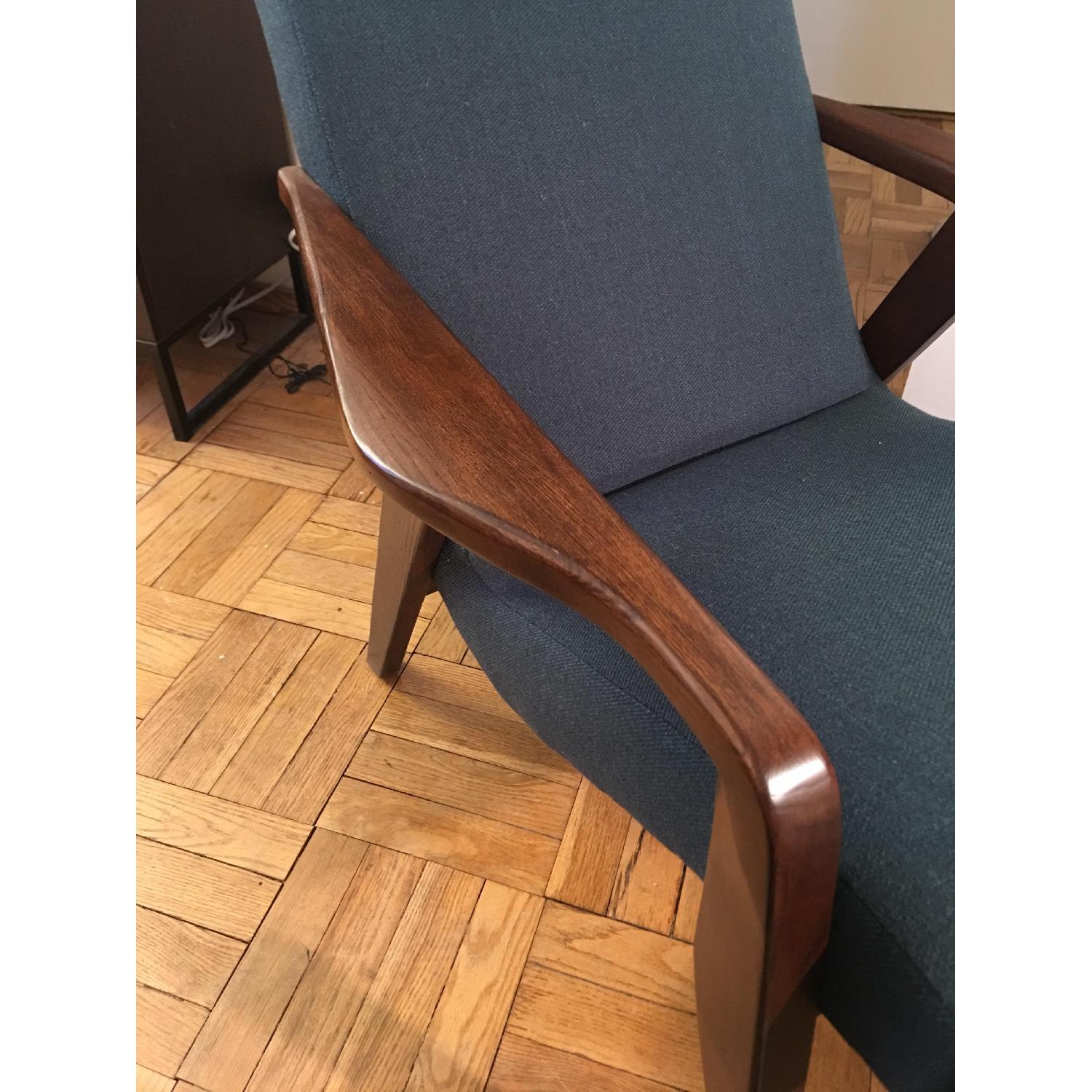 West Elm Contour Mid Century Chair in Slate Blue - image-3