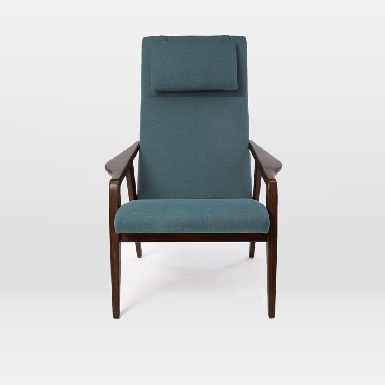 West Elm Contour Mid Century Chair in Slate Blue - image-4