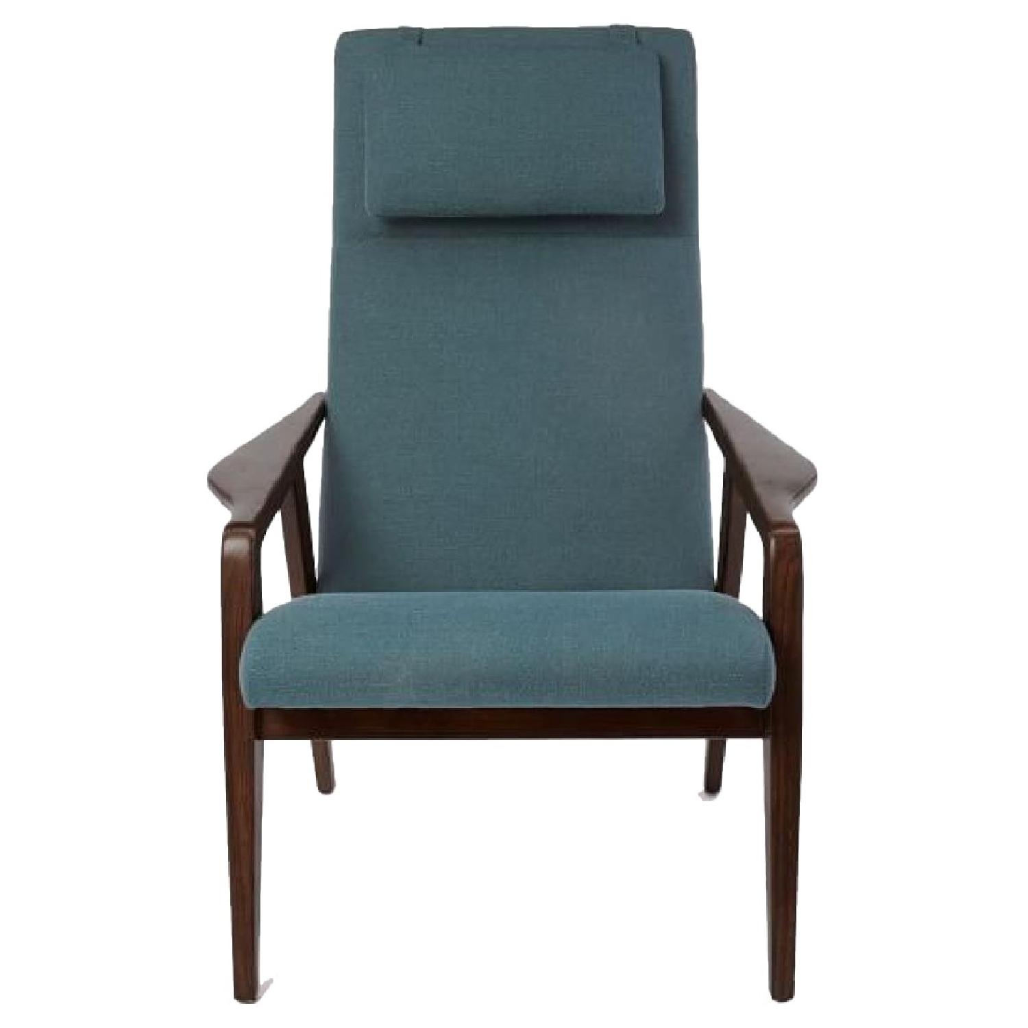 West Elm Contour Mid Century Chair in Slate Blue - image-0