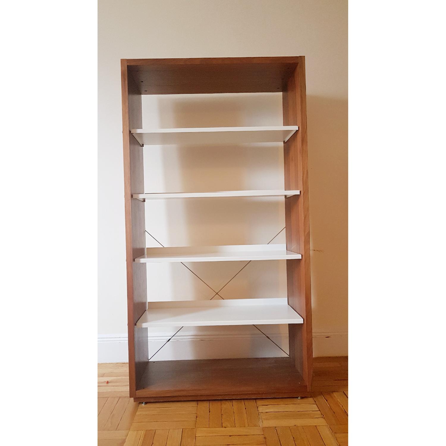 Blu Dot Wooden Frame Shelf Unit w/ Metallic Shelves - image-1