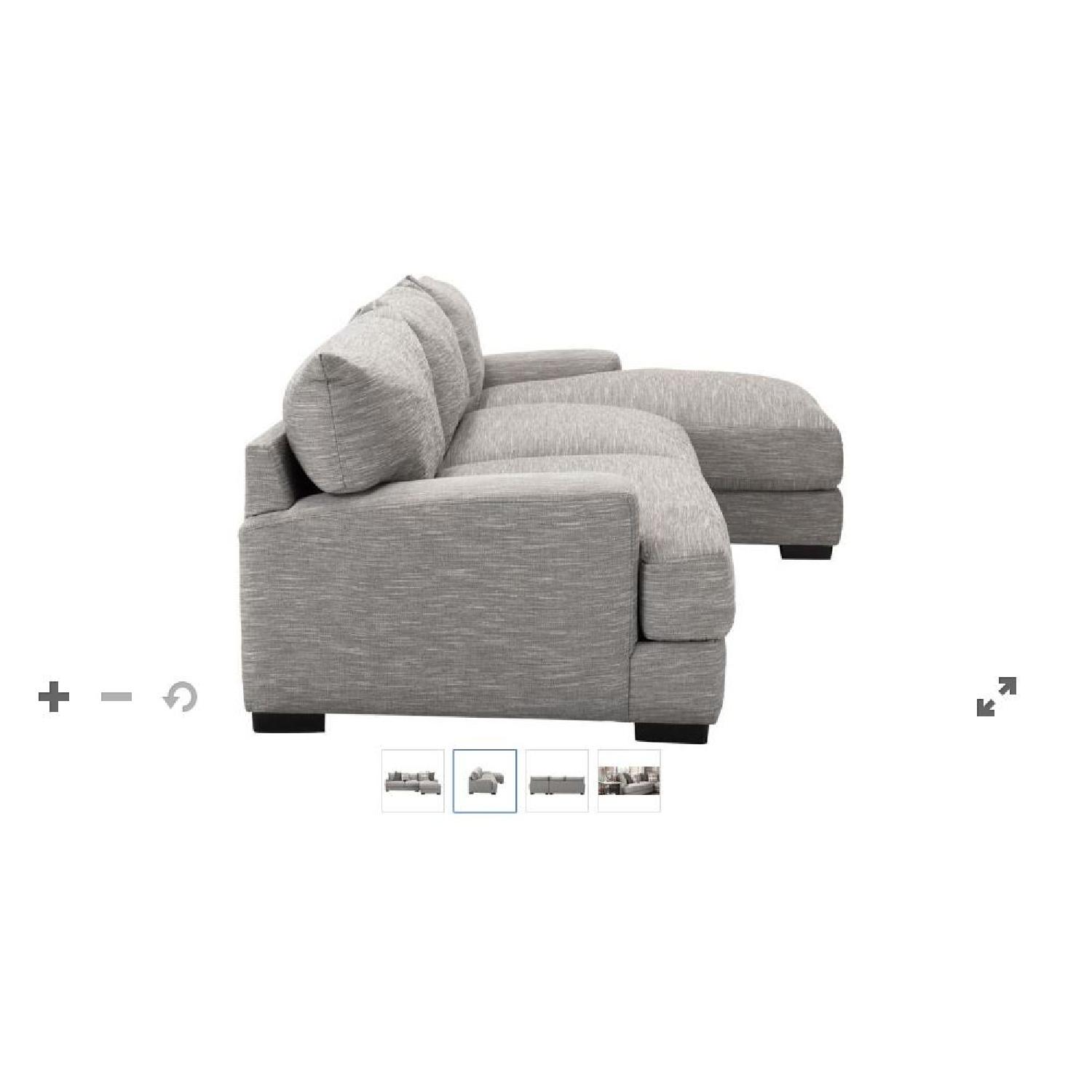 Raymour & Flanigan Right Arm Facing Grey Sectional Sofa - AptDeco