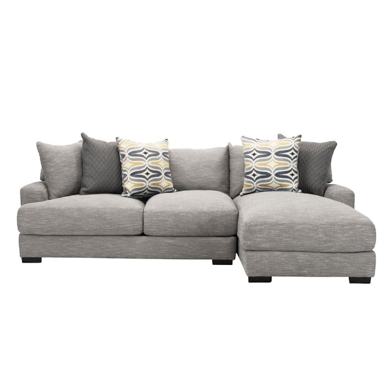 Raymour & Flanigan Right Arm Facing Grey Sectional Sofa - AptDeco