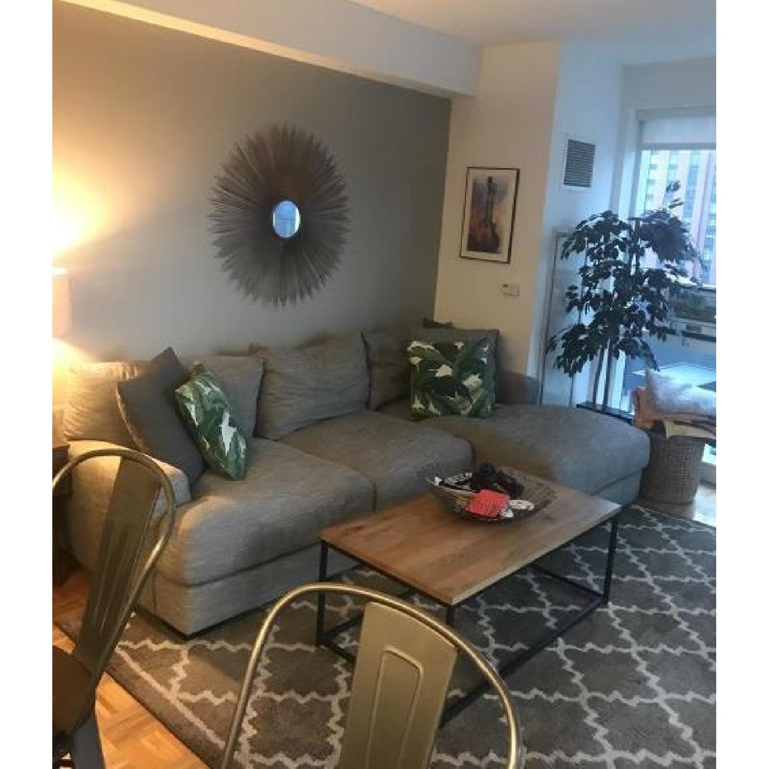 Raymour & Flanigan Right Arm Facing Grey Sectional Sofa - AptDeco