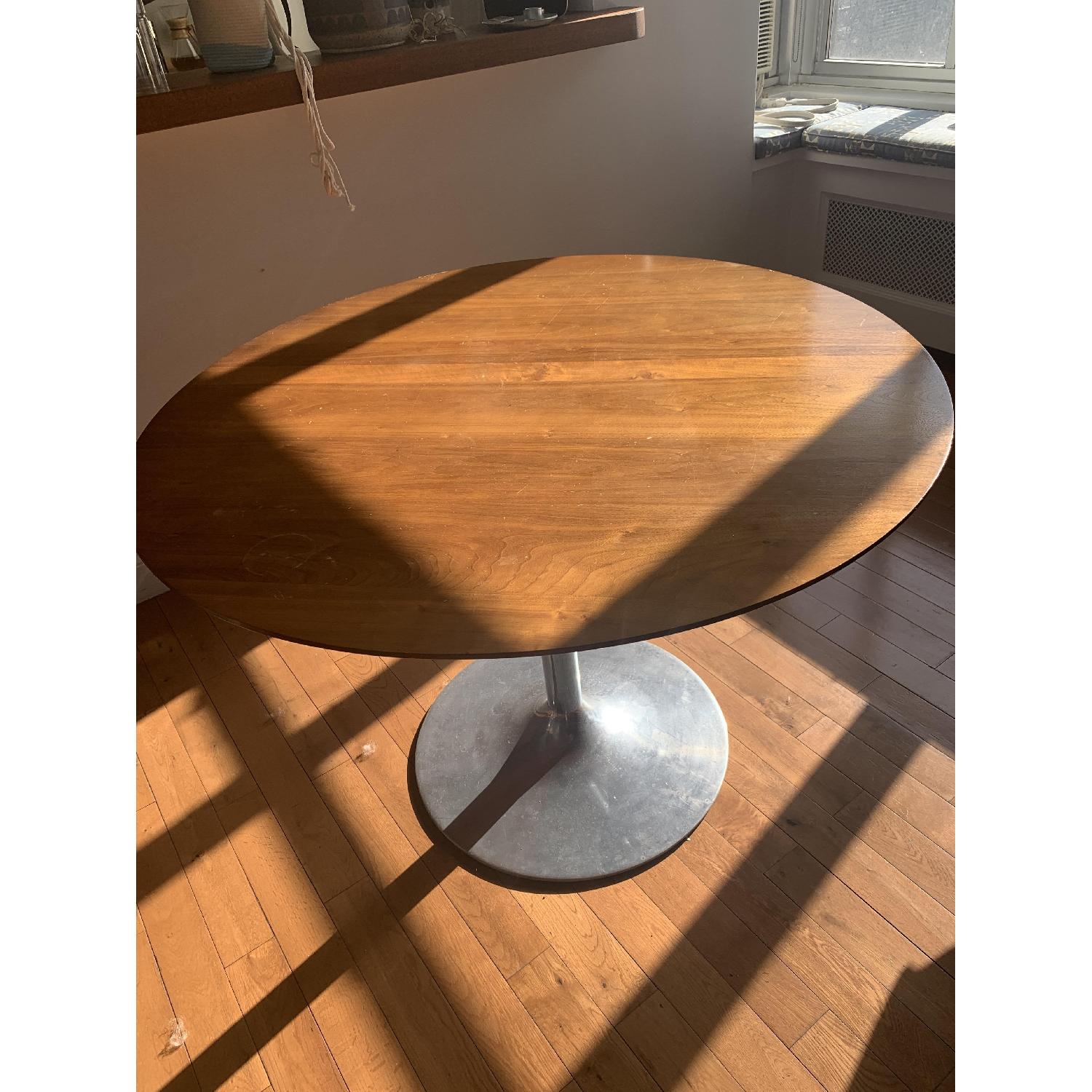 Room & Board Wood Top/ Stainless Steel Base Dining Table - image-1