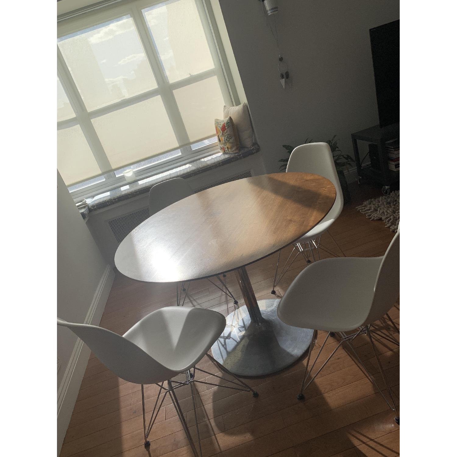 Room & Board Wood Top/ Stainless Steel Base Dining Table - image-2