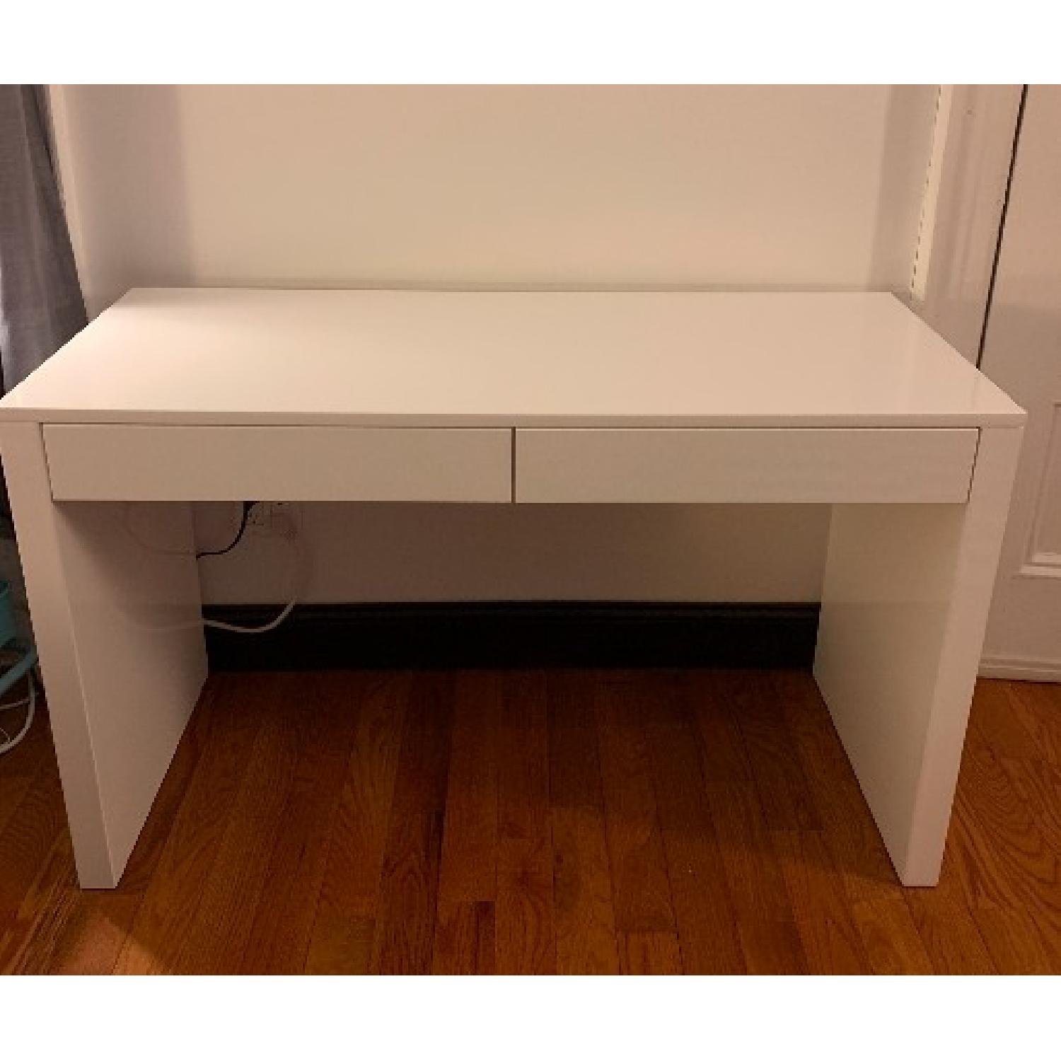 CB2 Runway White Lacquer Desk - image-2