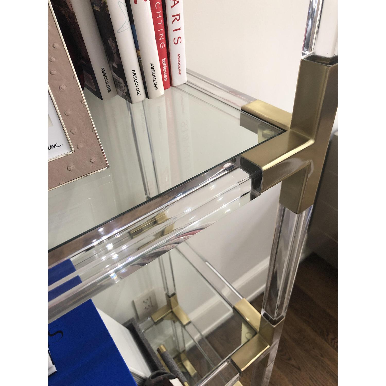 Jonathan Adler Clear Acrylic & Brushed Brass Bookcase - image-4