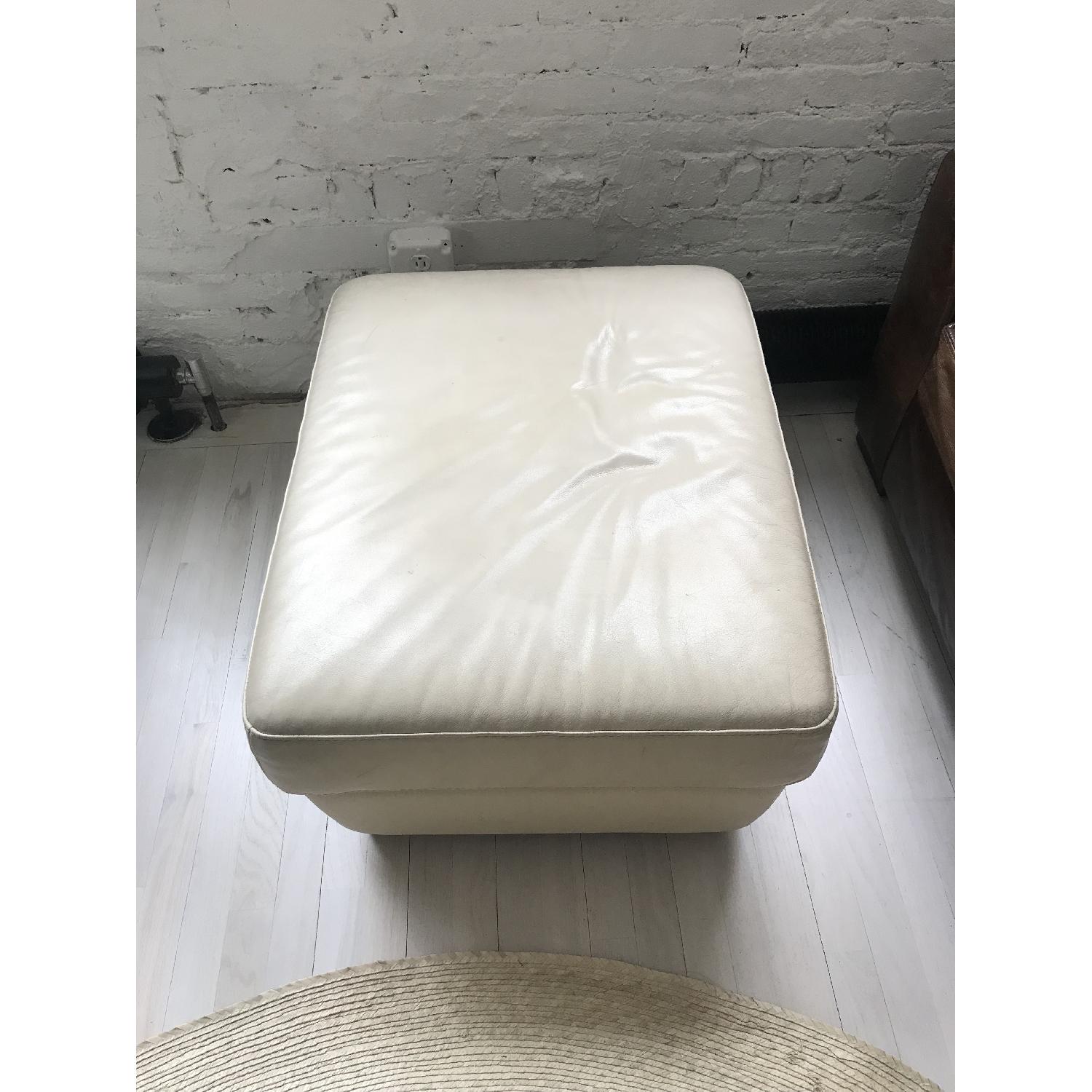 Ikea Beige Leather Ottoman - image-4