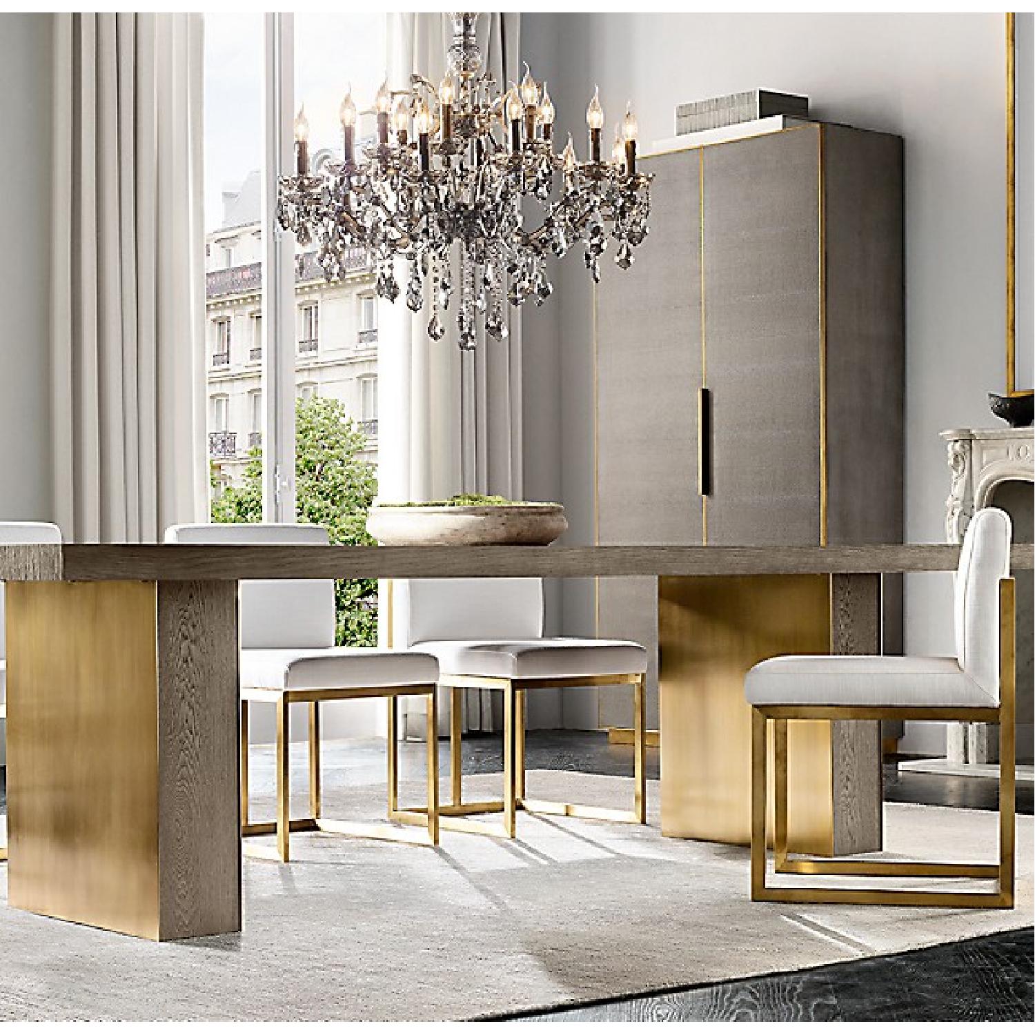 Restoration Hardware Iron & Clear Crystal Round Chandelier - image-3