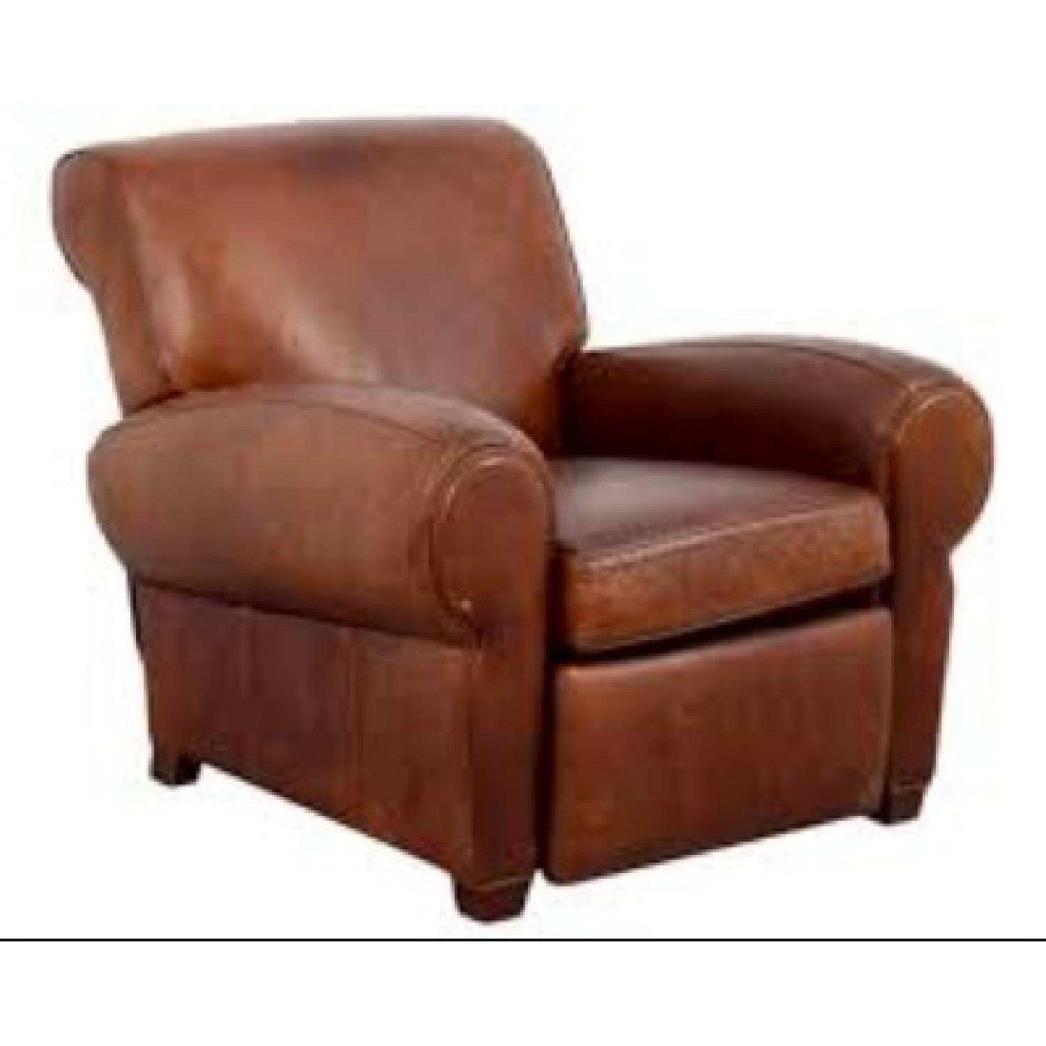 Mitchell Gold Hand-Rubbed Leather Club Chairs w/ Rolled Arms - image-1