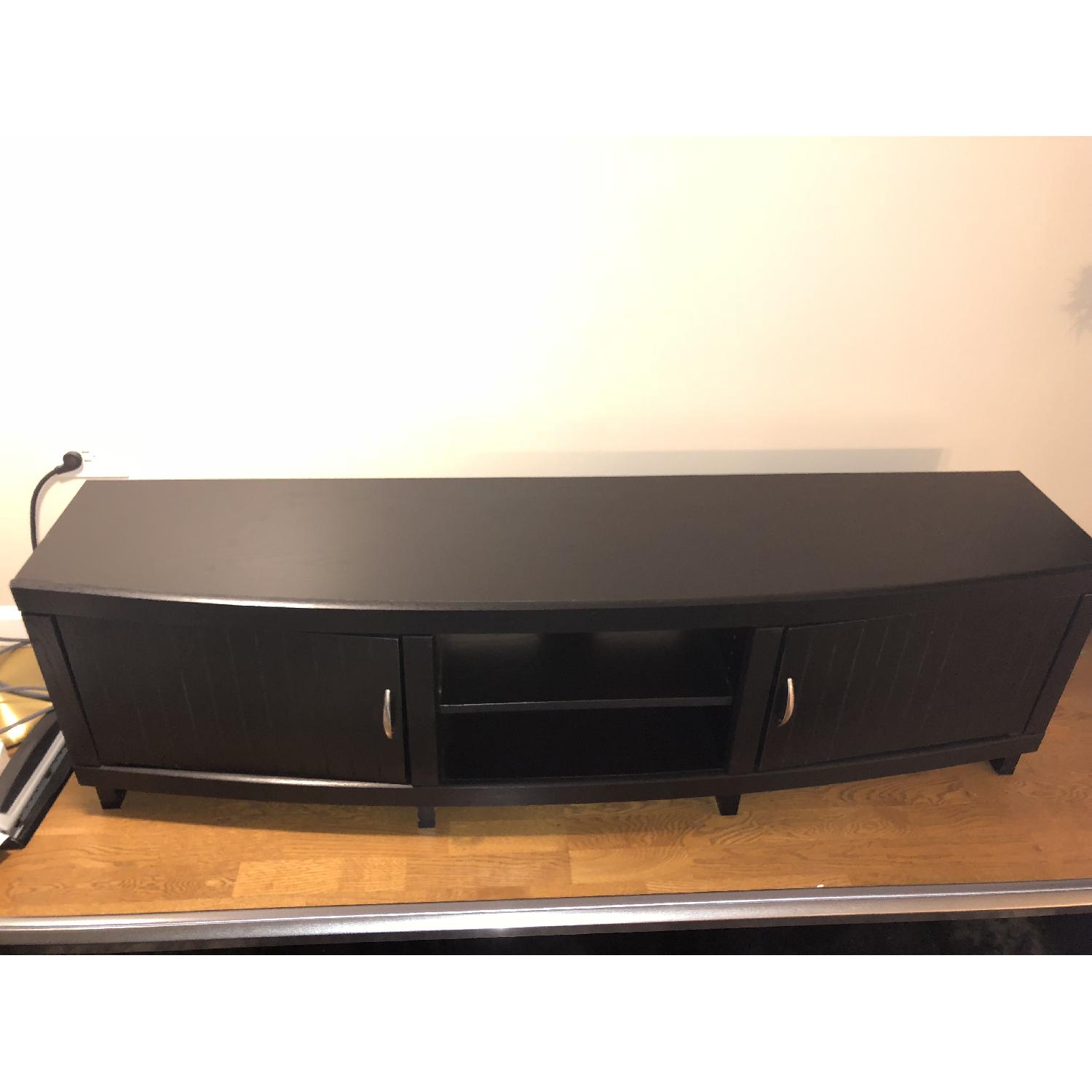 Rooms To Go Black Solid Wood TV Console - image-1