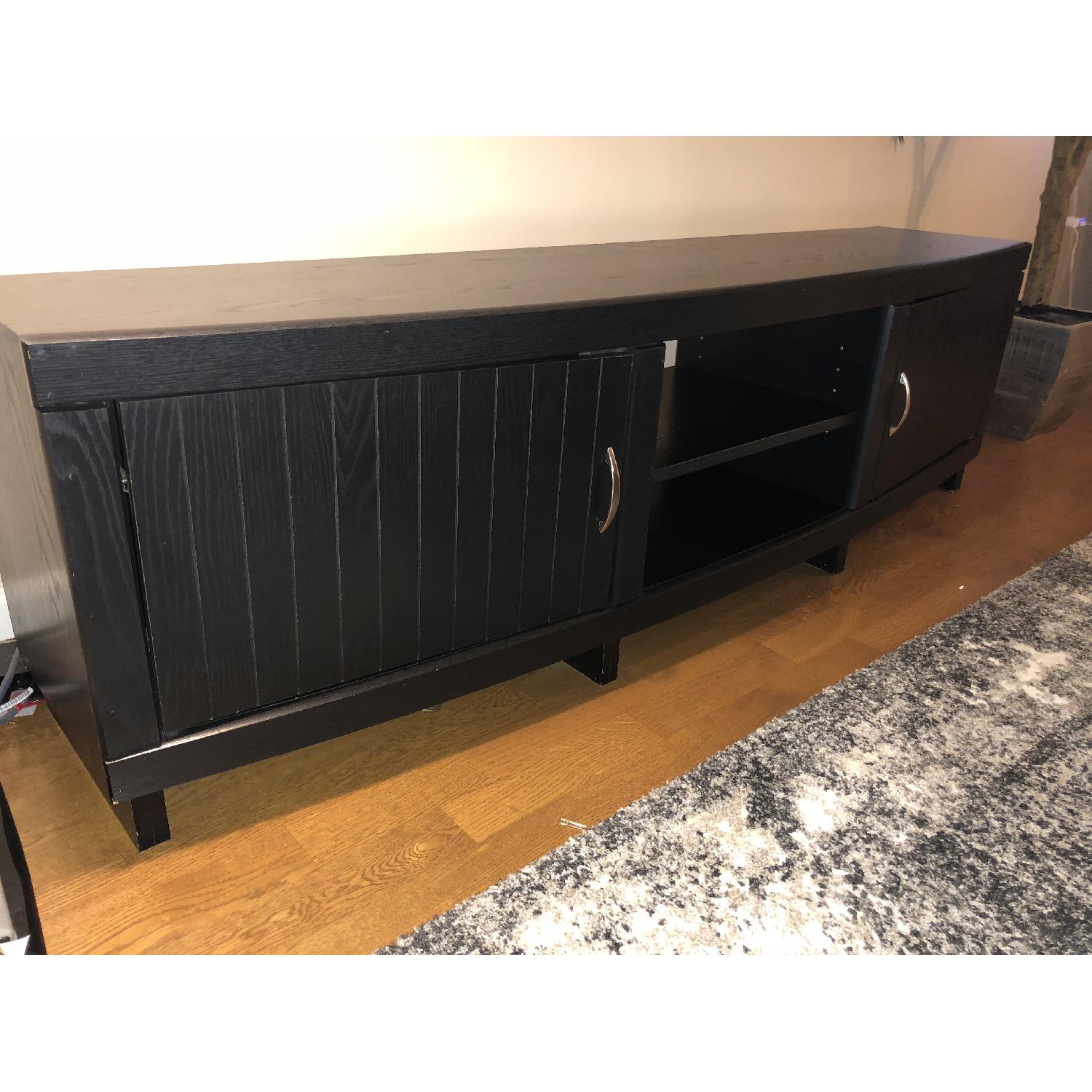 Rooms To Go Black Solid Wood TV Console - image-4