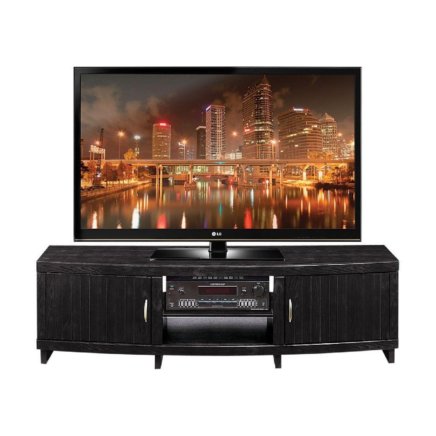 Rooms To Go Black Solid Wood TV Console - image-0