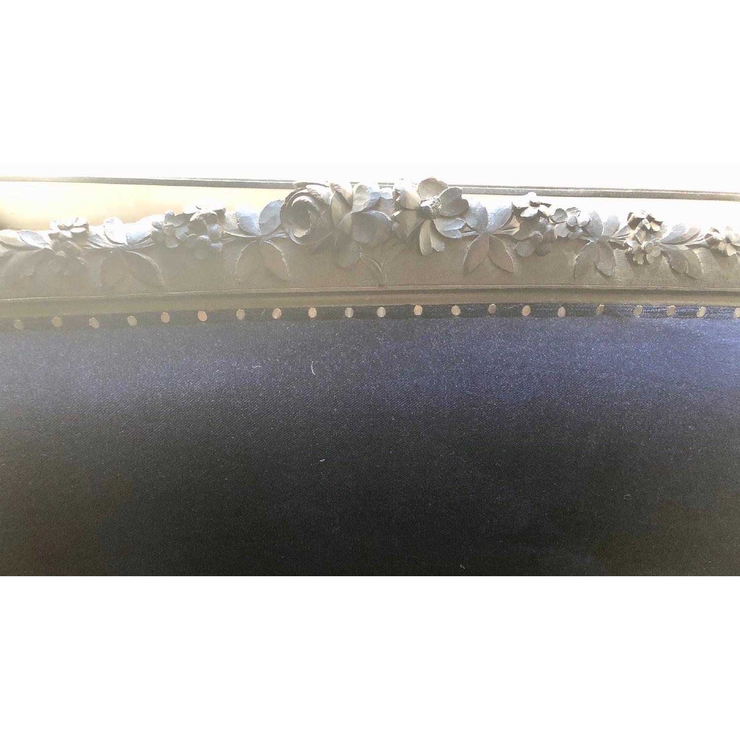 ABC Carpet and Home Antique Settee in Blue Velvet Fabric - image-4