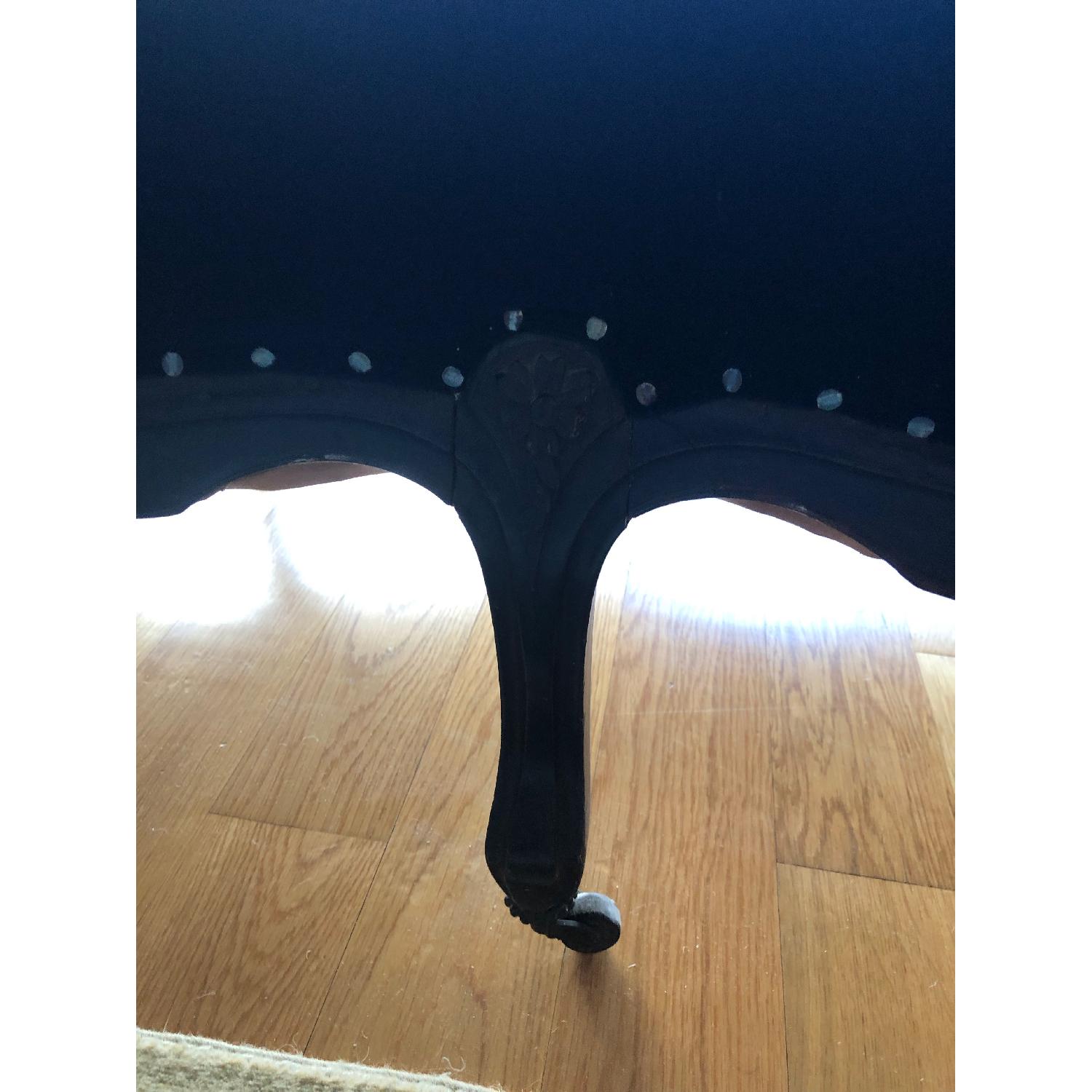 ABC Carpet and Home Antique Settee in Blue Velvet Fabric - image-5