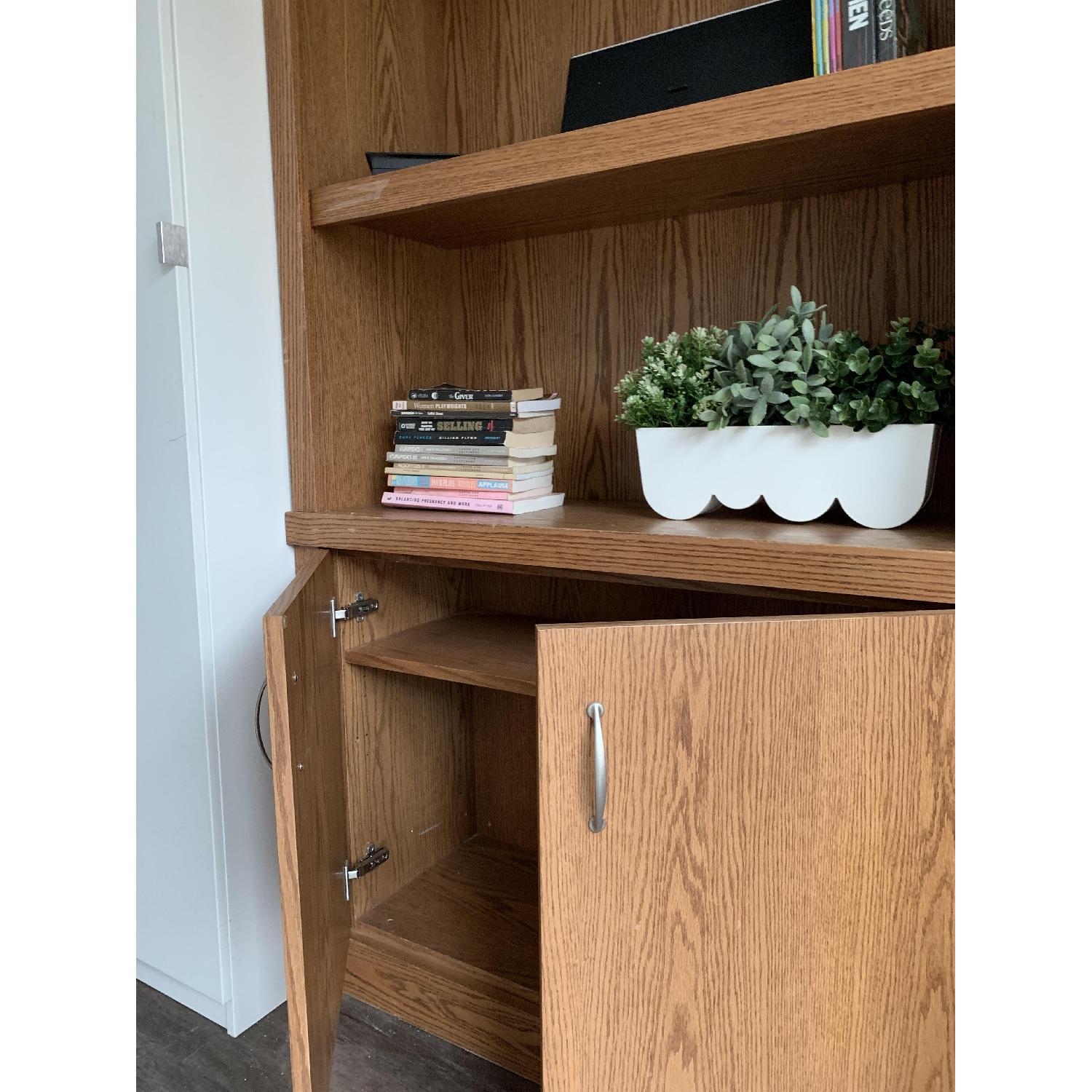 Custom Oak Bookcase w/ Bottom Doors - image-4
