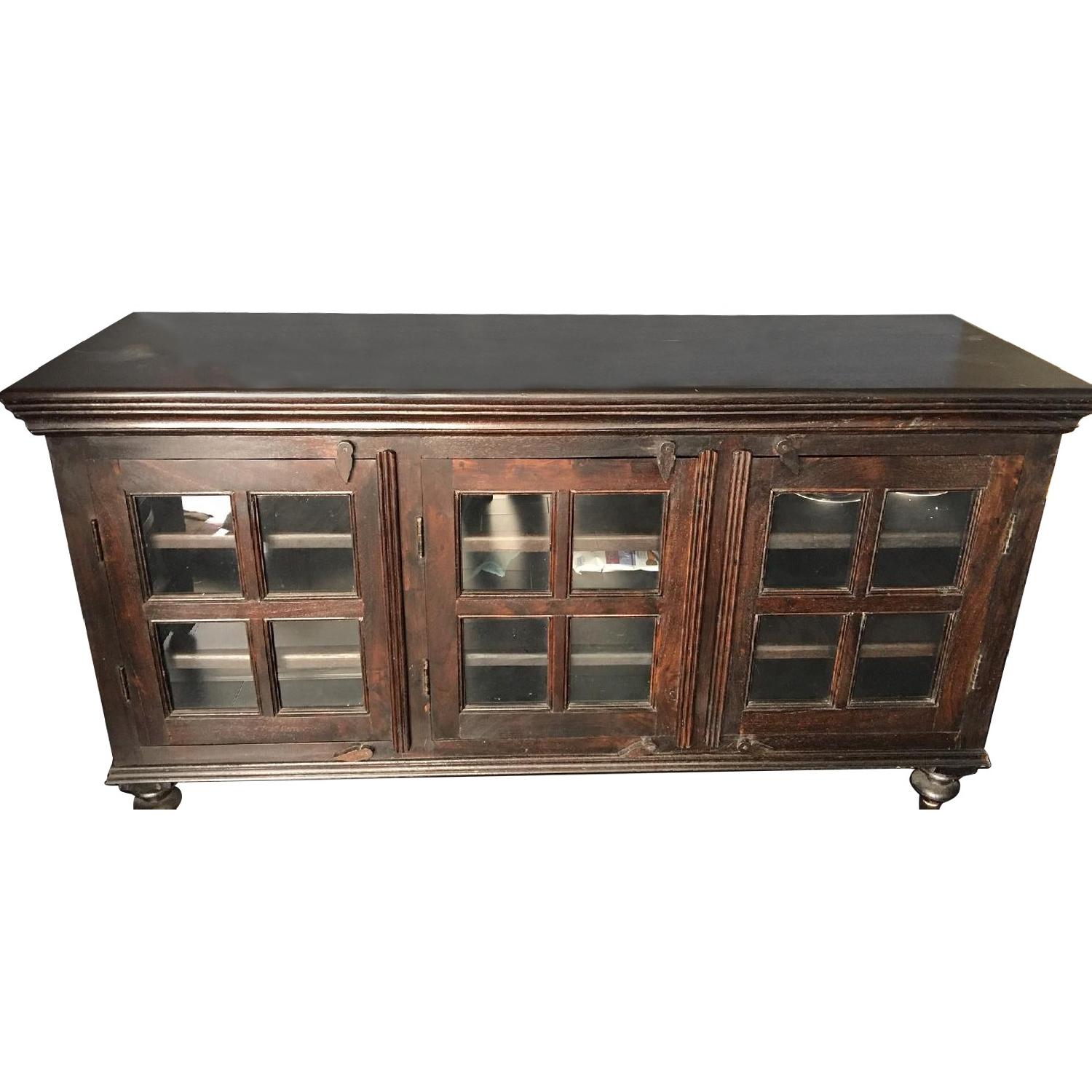 Crate & Barrel Chocolate Brown Credenza - image-0