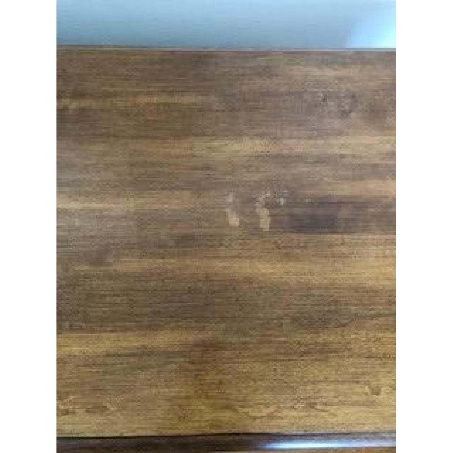 Ethan Allen Sofa/Console Table w/ 2 Upholstered Ottomans - image-5