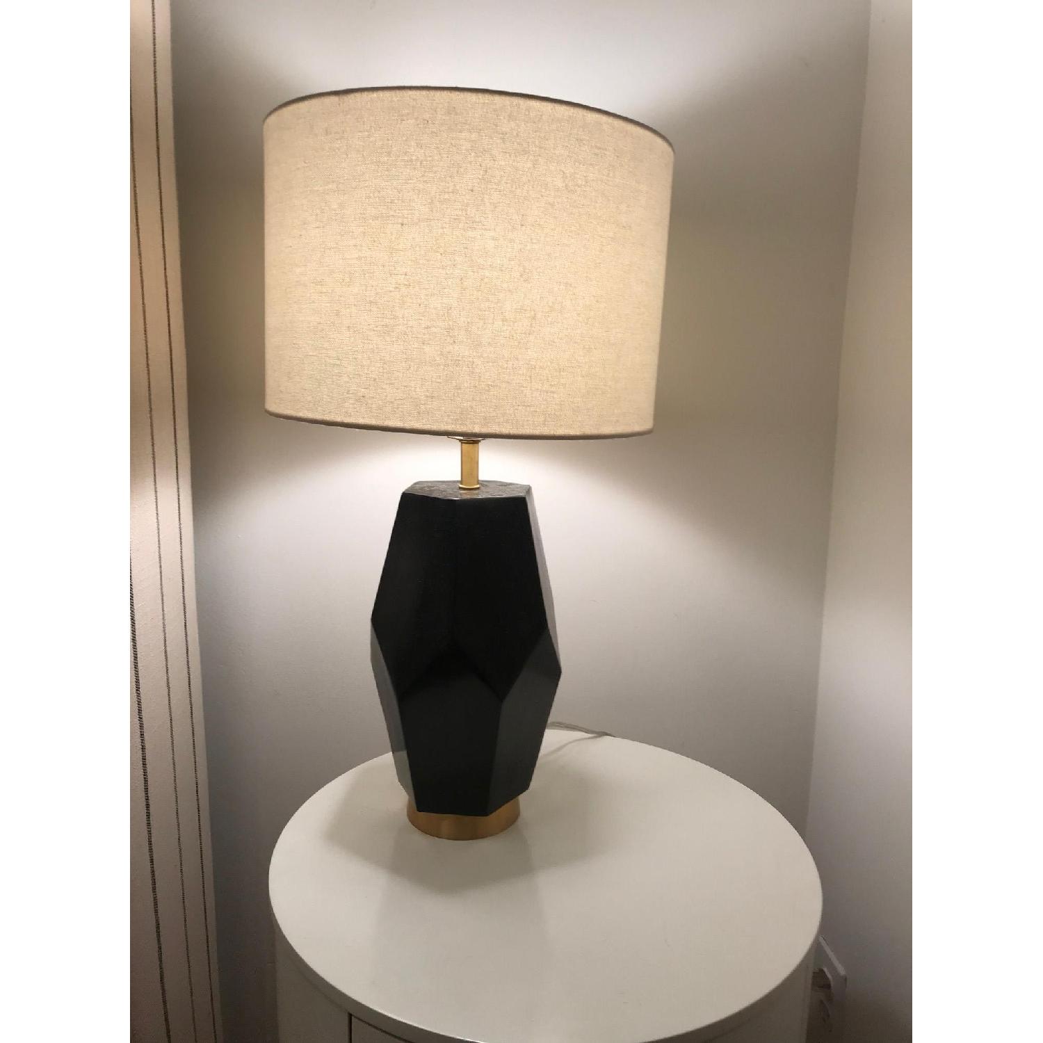 West Elm Black Marble Table Lamps - image-1