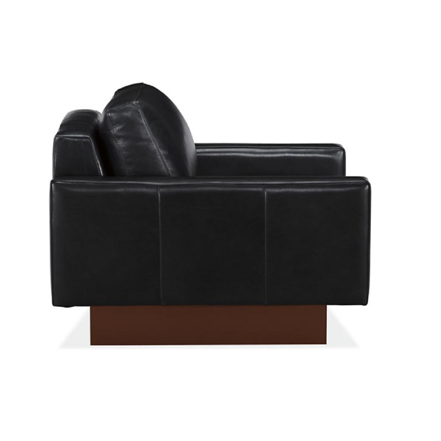 Room & Board Modern Black Down Leather Sofa - image-7