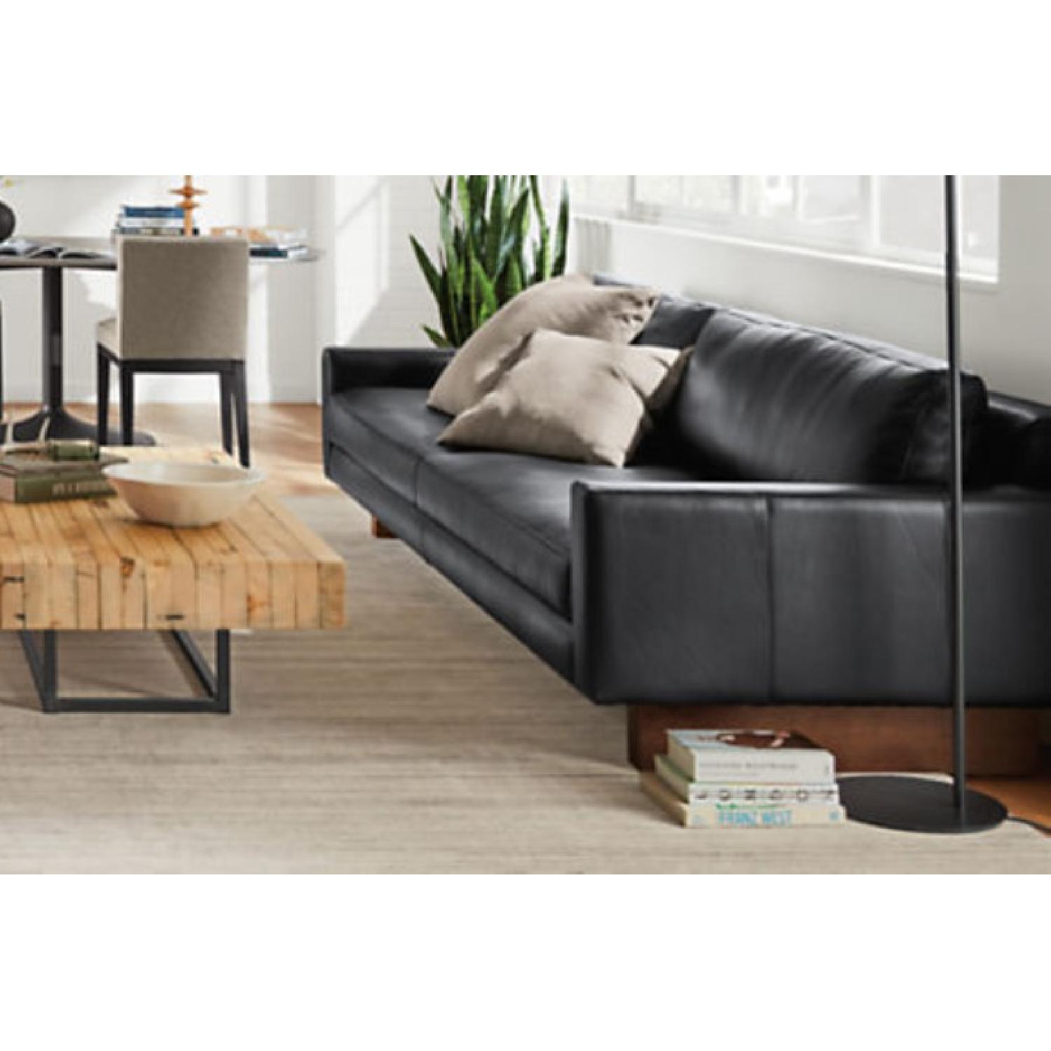 Room & Board Modern Black Down Leather Sofa - image-8