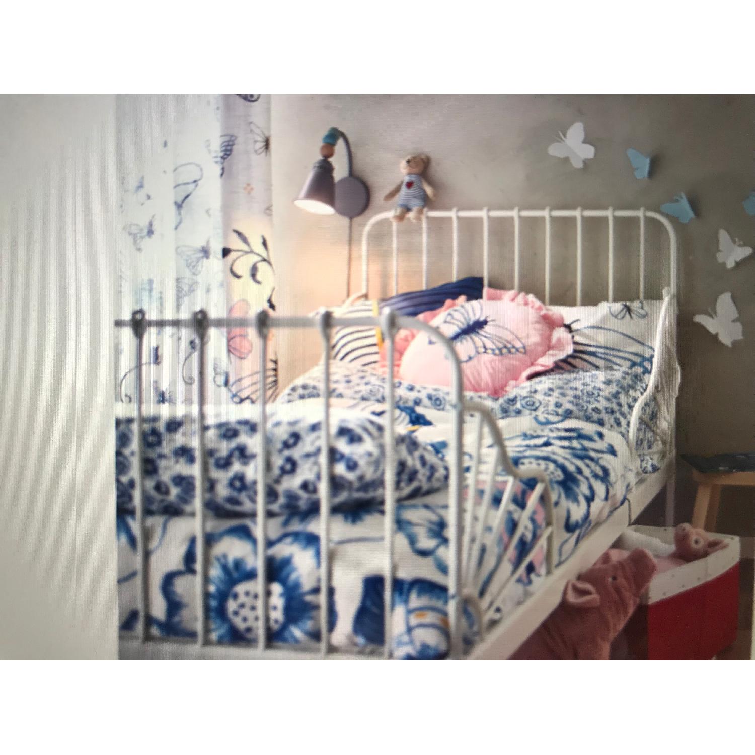 Ikea Minnen White Expandable Bed w/ Slatted Bed Base - image-1