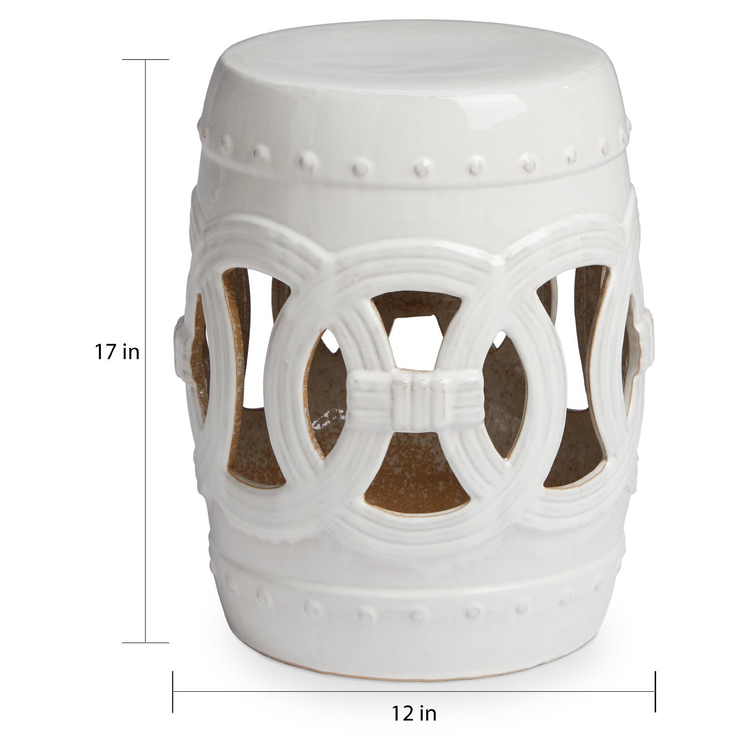 White Moroccan Stool - image-4