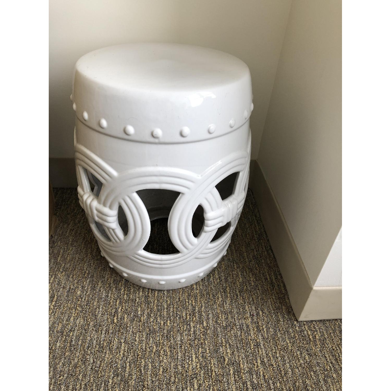 White Moroccan Stool - image-5