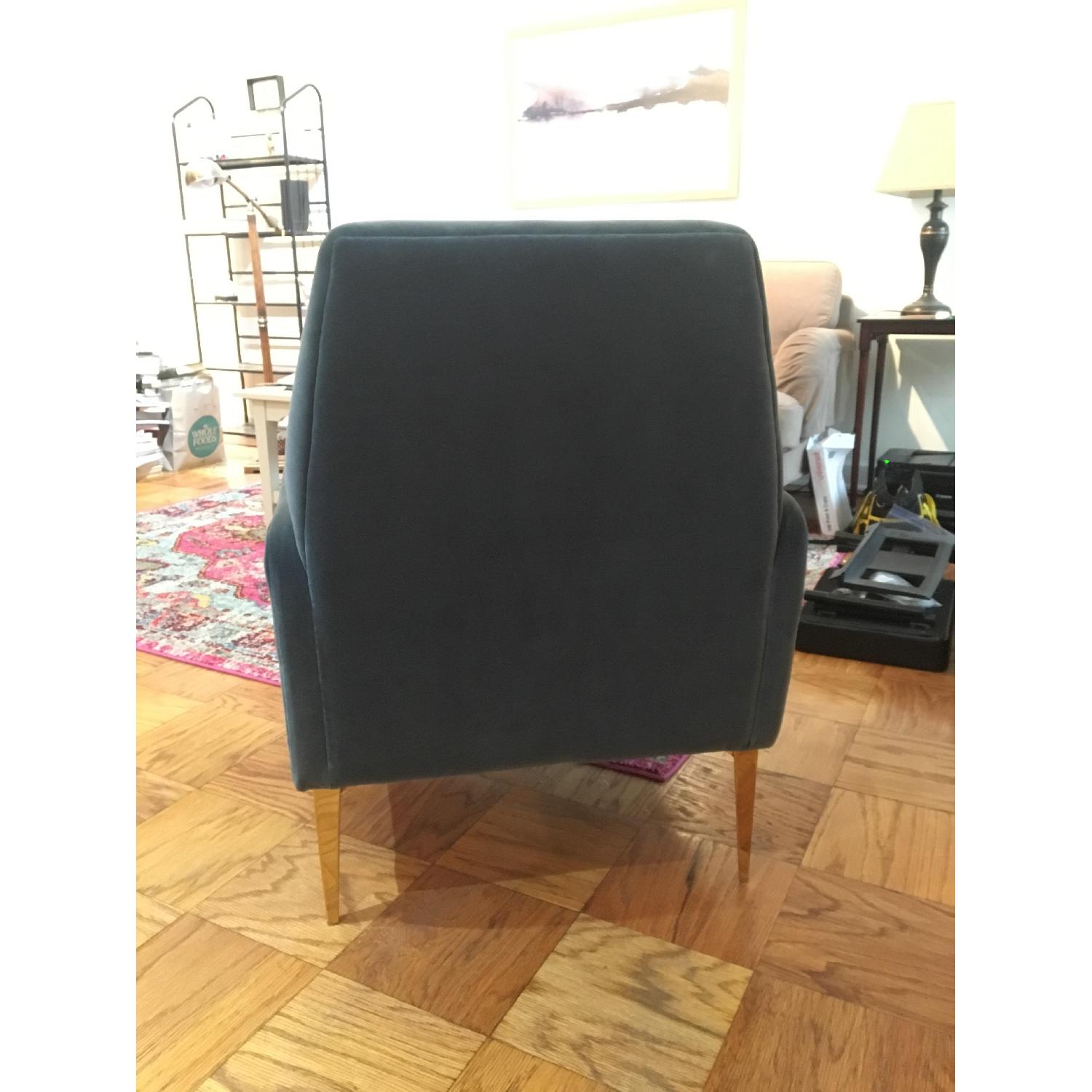 West Elm Teal Velvet Chair - image-4