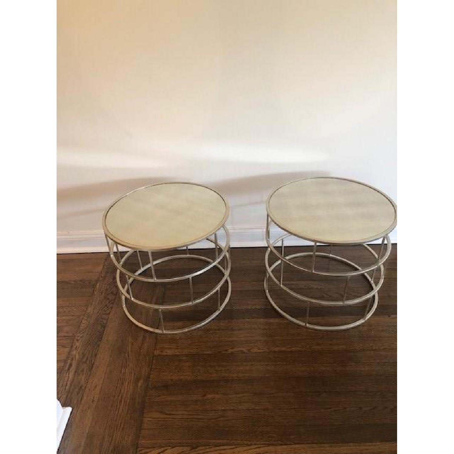 Modern Round Mirrored End Tables AptDeco