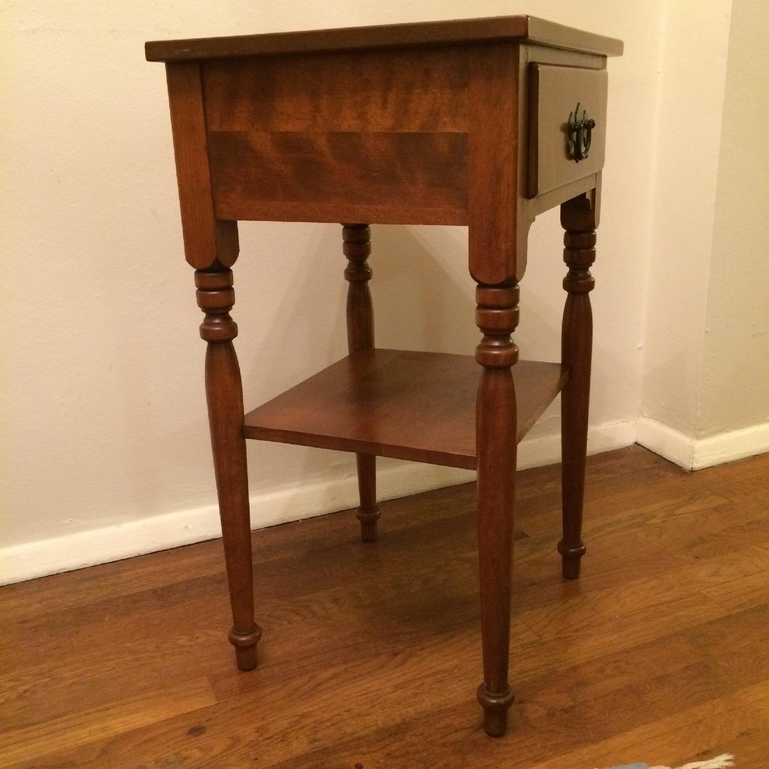 Ethan Allen Vintage Solid Wood Small Table w/ Drawer - image-2