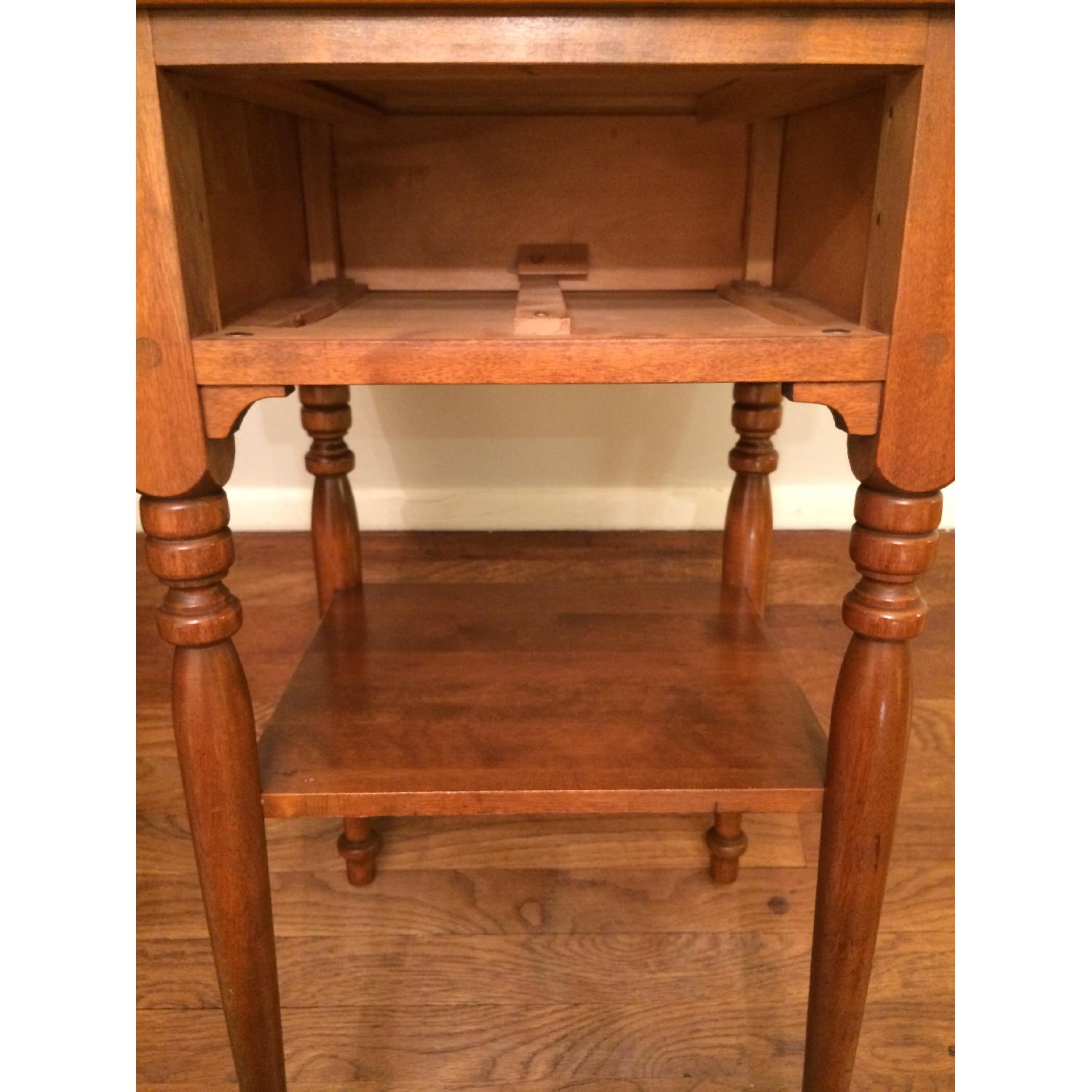 Ethan Allen Vintage Solid Wood Small Table W Drawer Aptdeco