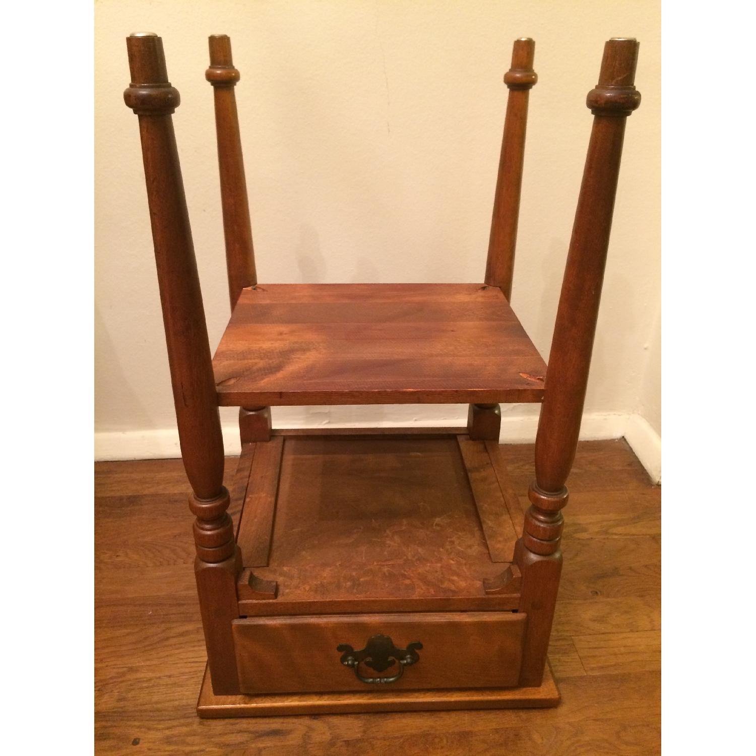 Ethan Allen Vintage Solid Wood Small Table w/ Drawer - image-7