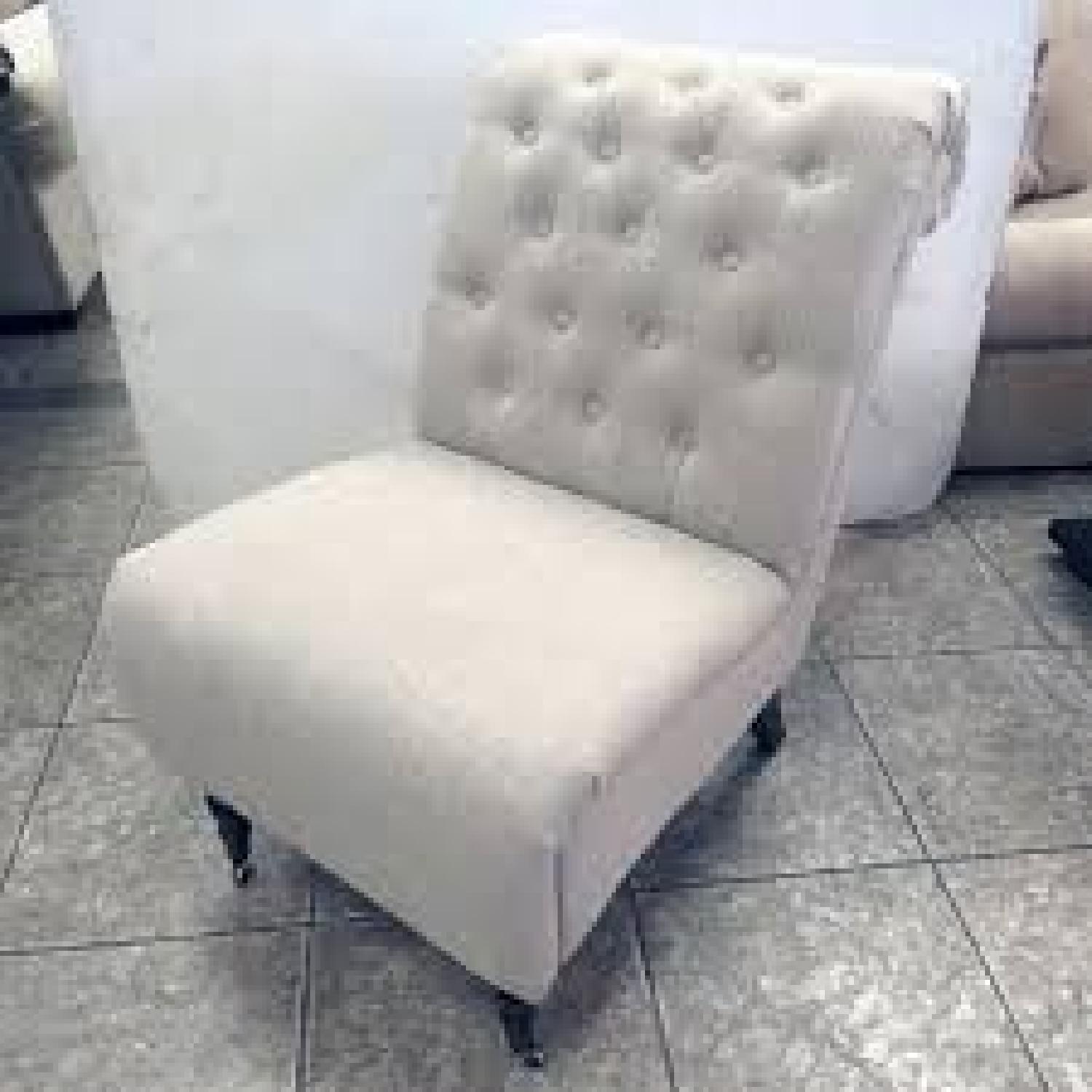 Steven Rhoades Linen Tufted Accent Chairs - image-2